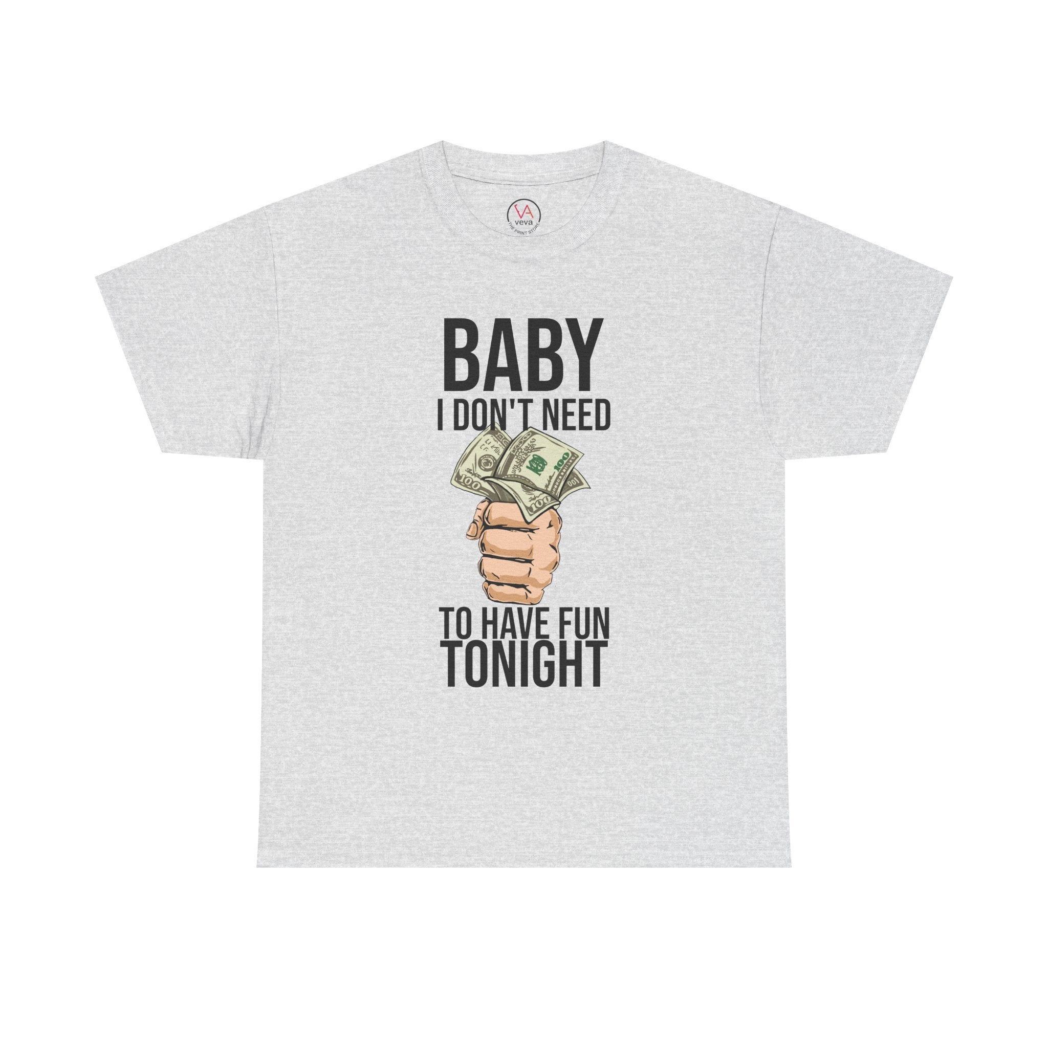 Dollar Bill Print Casual 100% Cotton T-Shirt