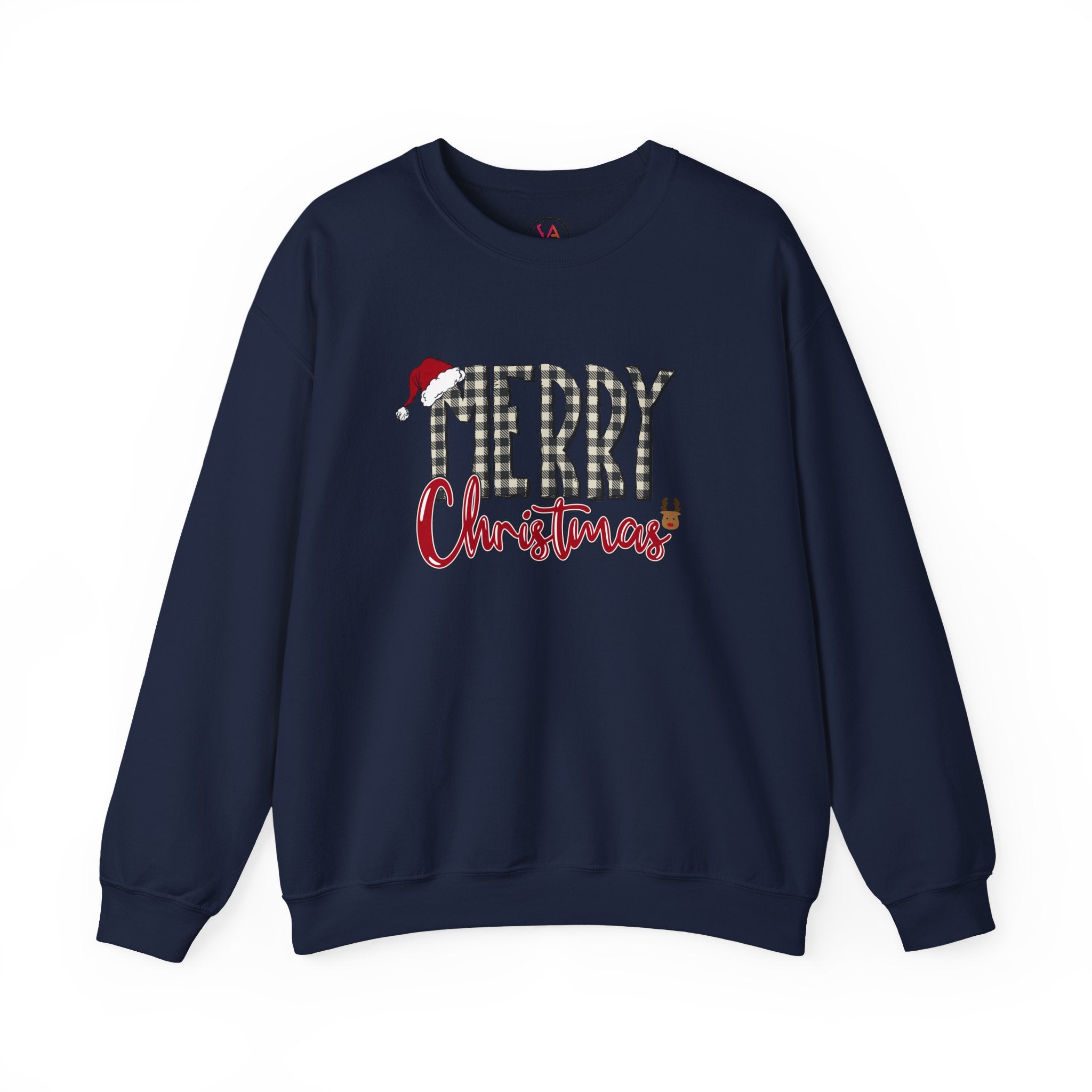 Merry Christmas Plaid Crewneck Sweatshirt – Classic Holiday Design