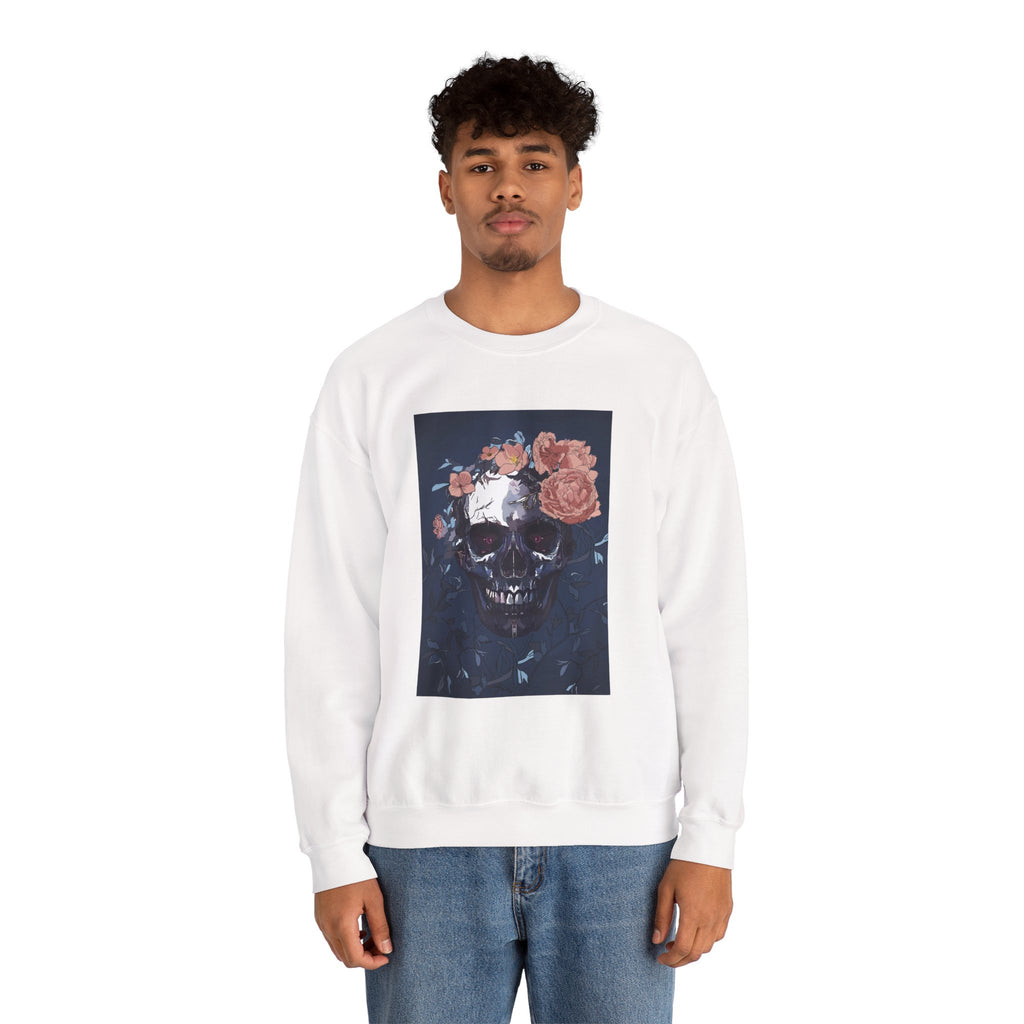 Cozy Floral Skull Sweatshirt