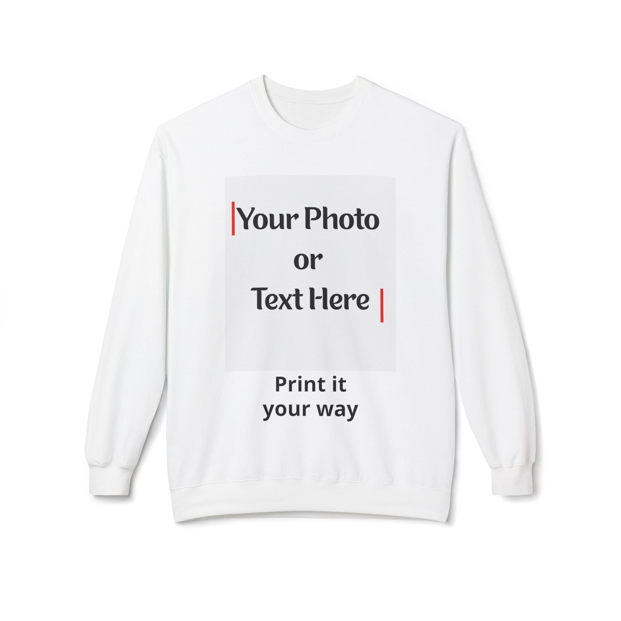 Custom Photo & Text Crewneck Sweatshirt — Personalized Fleece