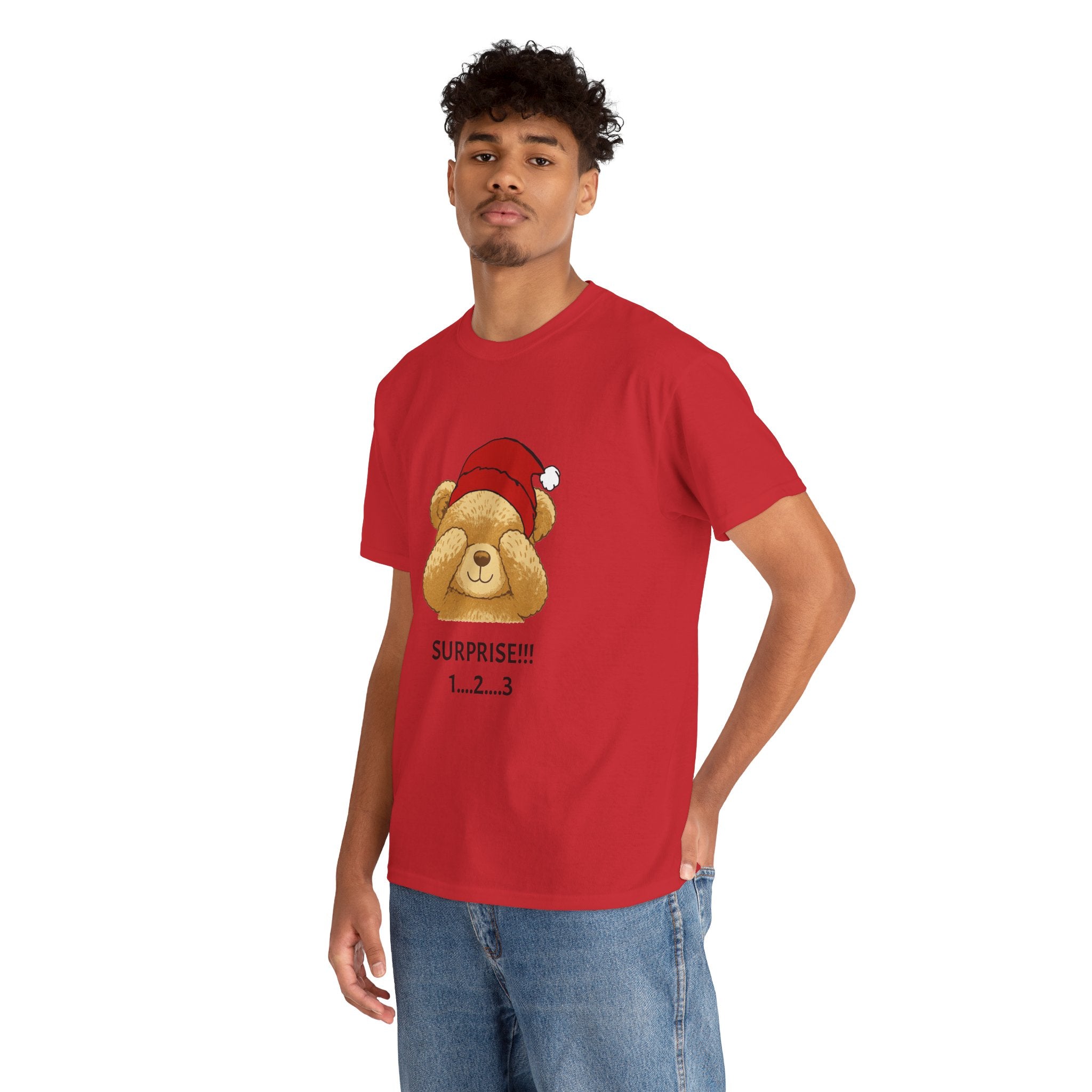Surprise Bear Christmas Tee — Cute Holiday Bear Graphic T-Shirt
