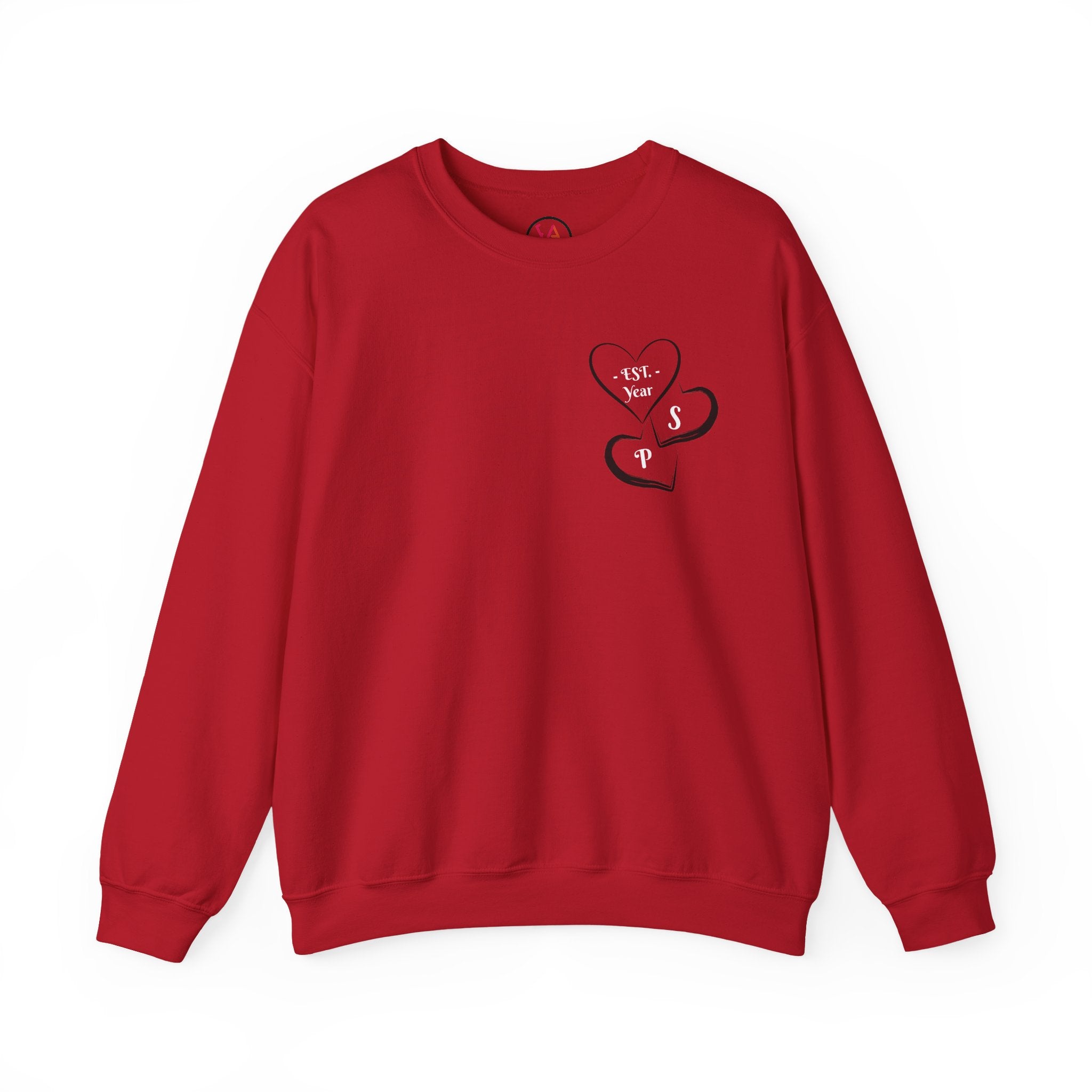 3 Hearts Sweatshirt – Personalized Memory Crewneck with Initials & EST Year