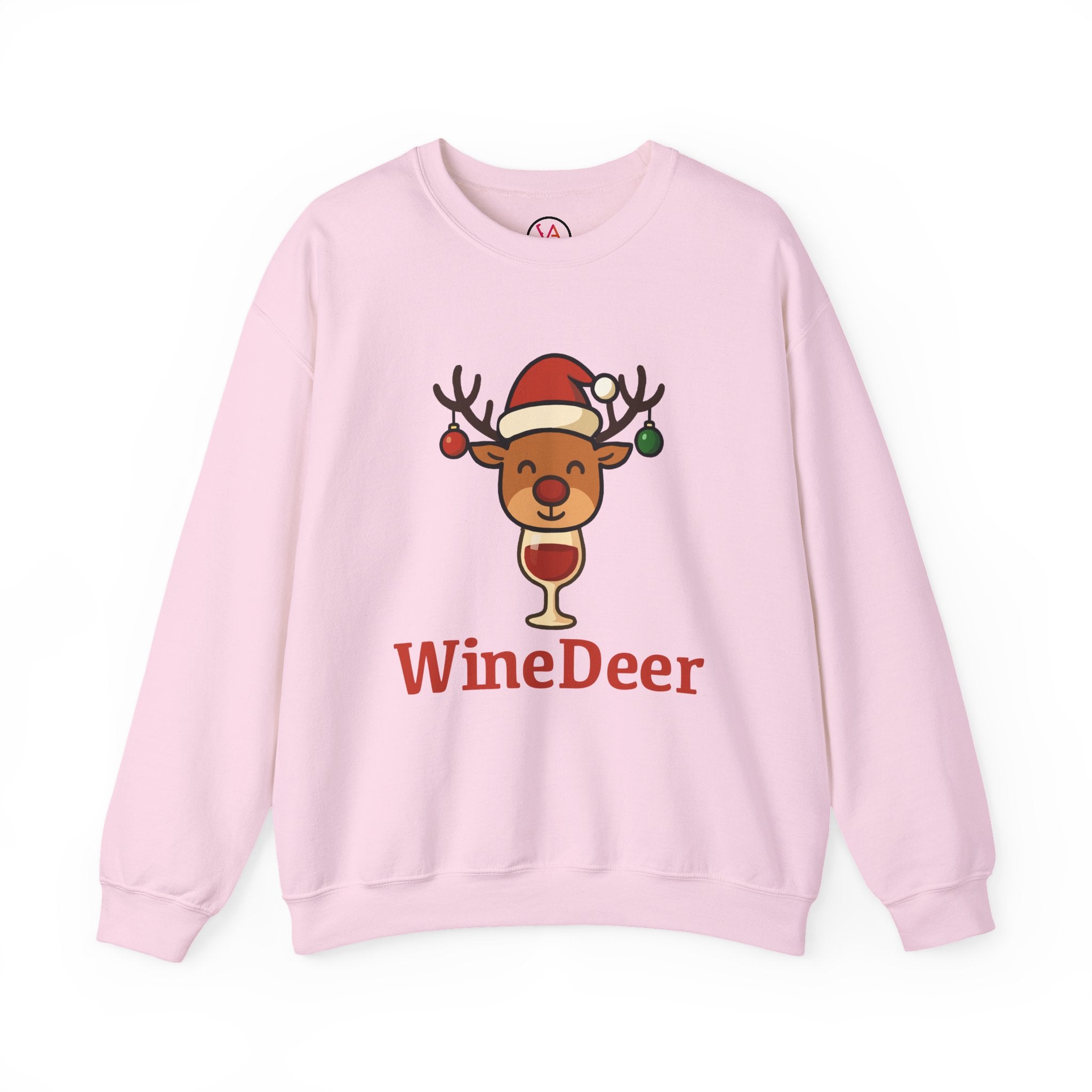 Wine Deer Sweatshirt — Christmas Wine Lover Holiday Crewneck