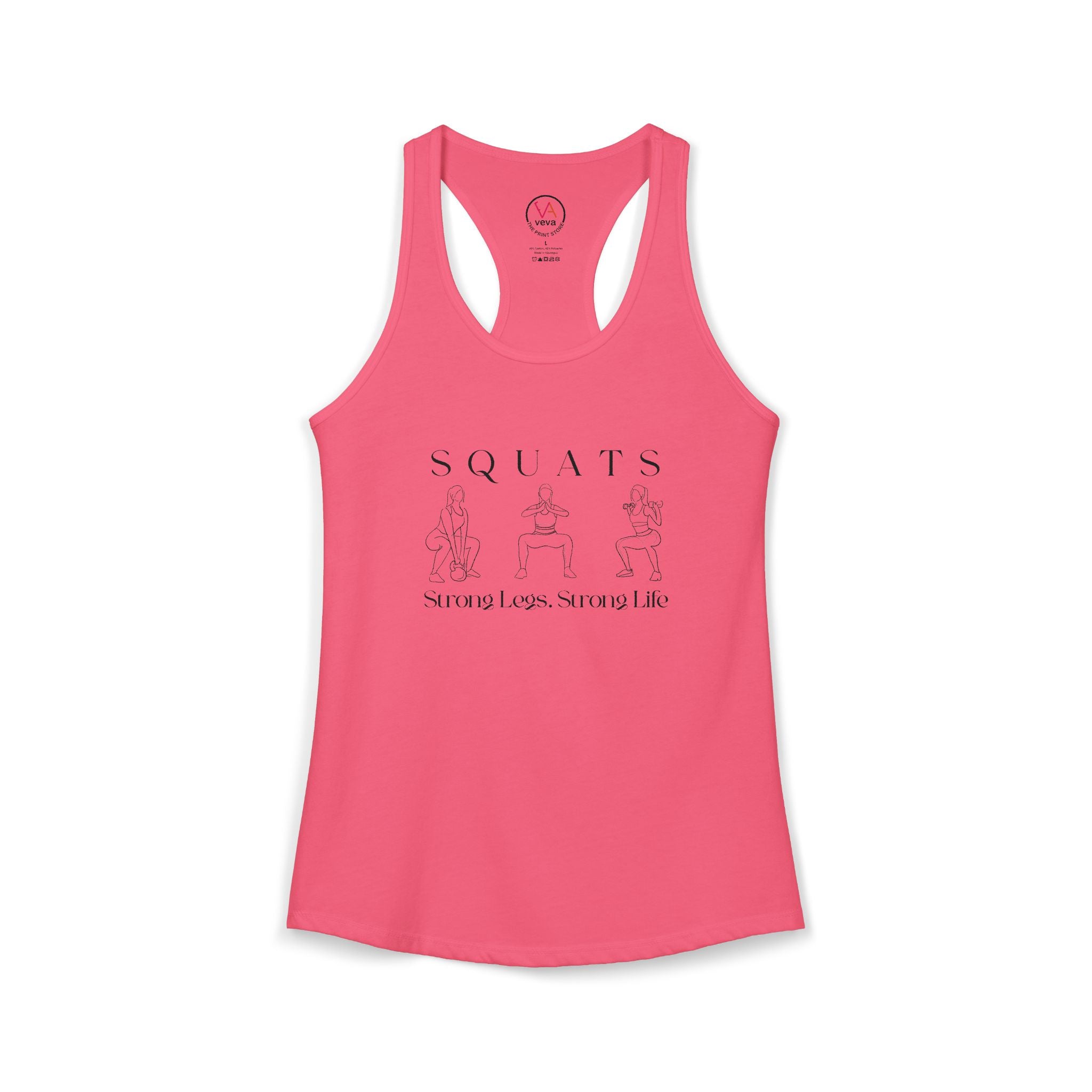 Squats. Strong Legs. Strong Life. – Women’s Racerback Tank