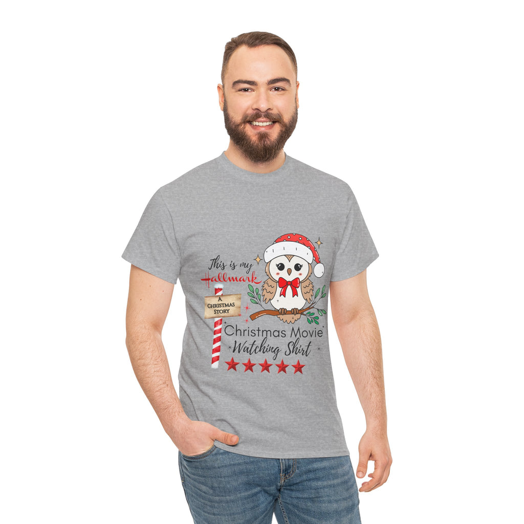Christmas Movie Watching Shirt — Cute Owl Santa Holiday Tee
