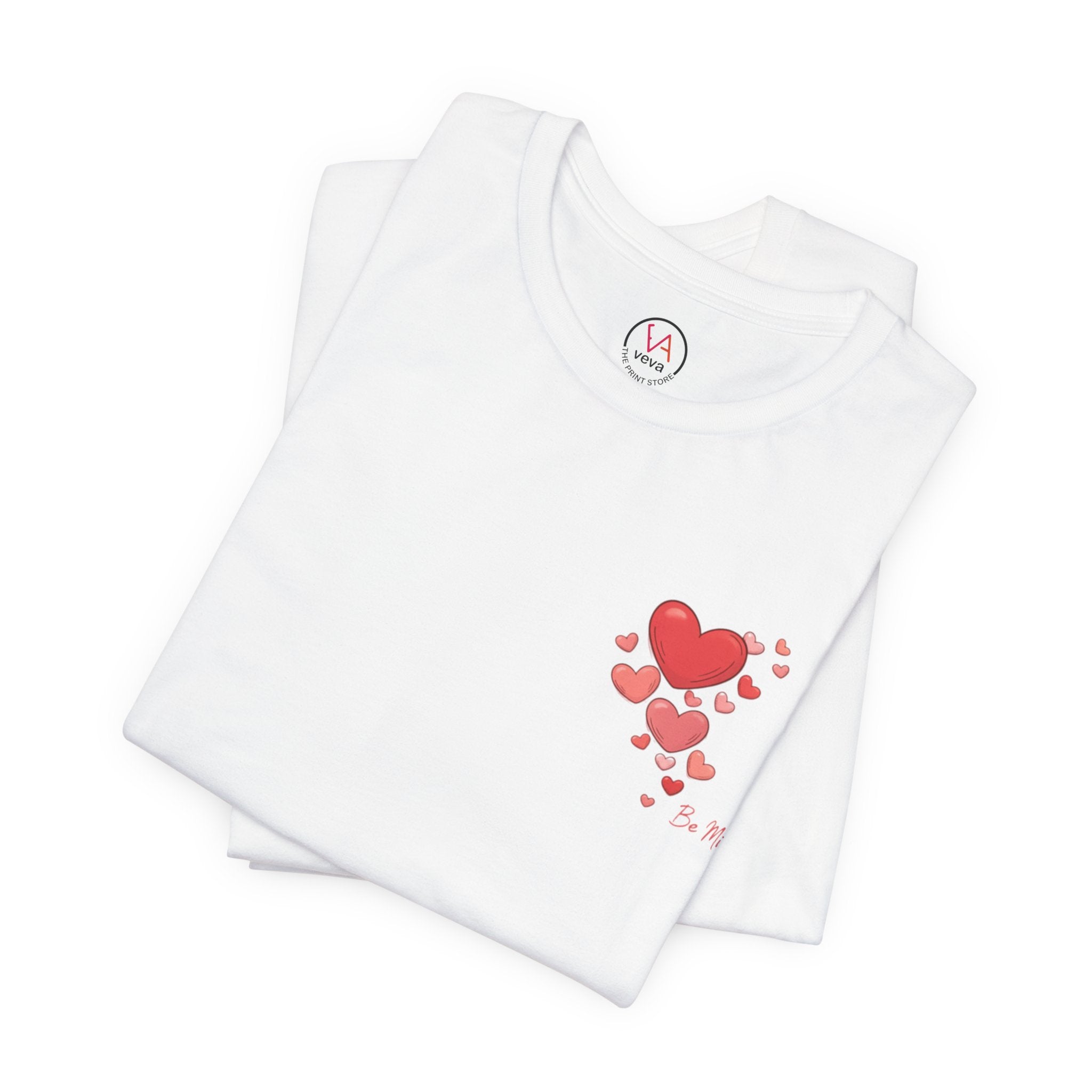 “Be Mine” Heart Pocket T-Shirt – 100% Cotton Minimal Valentine’s Day Tee