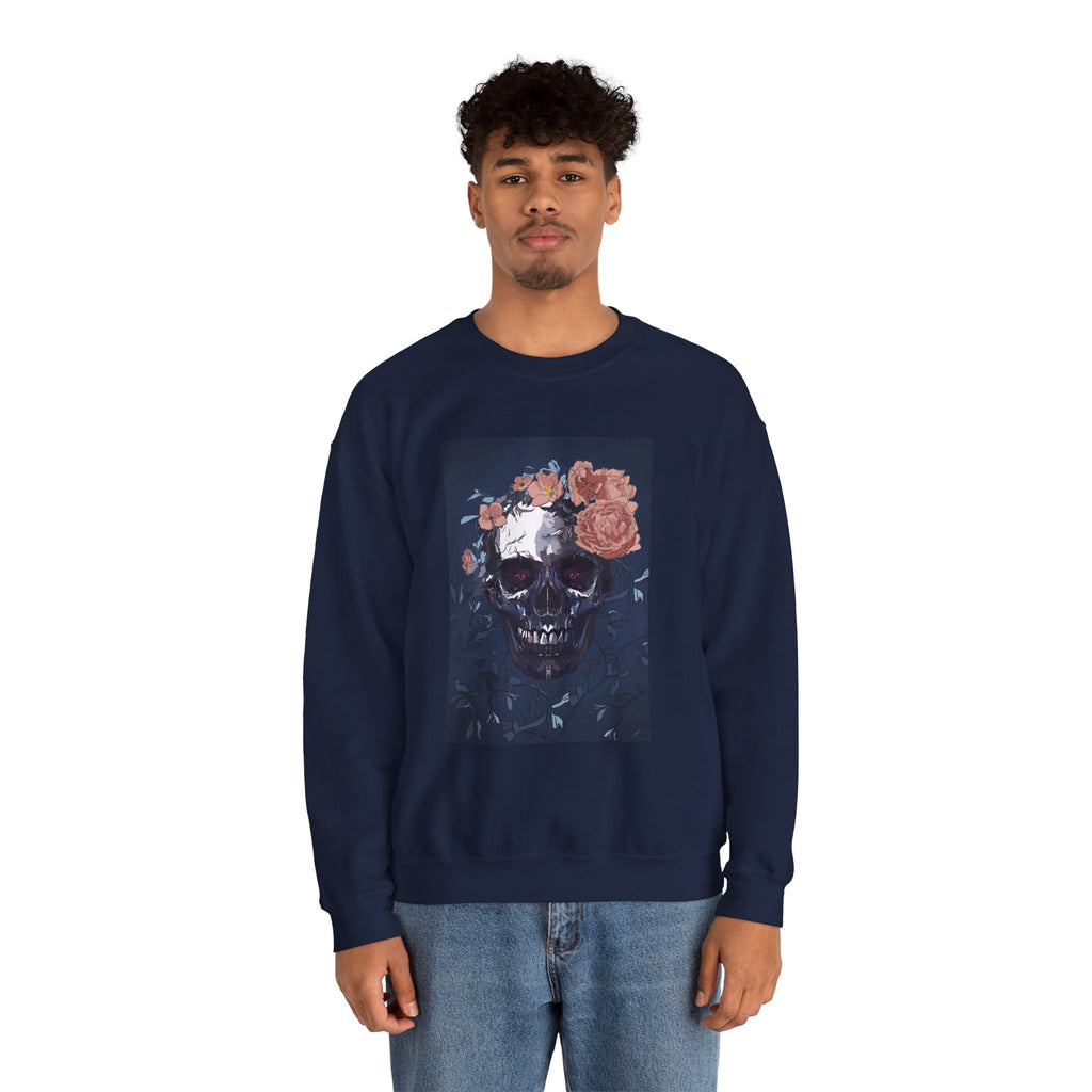 Cozy Floral Skull Sweatshirt