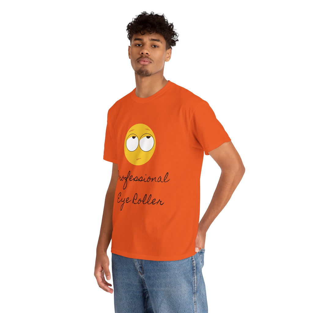 Lightweight 100% Cotton T-Shirt with Funny Eye Roll Graphic – Unisex