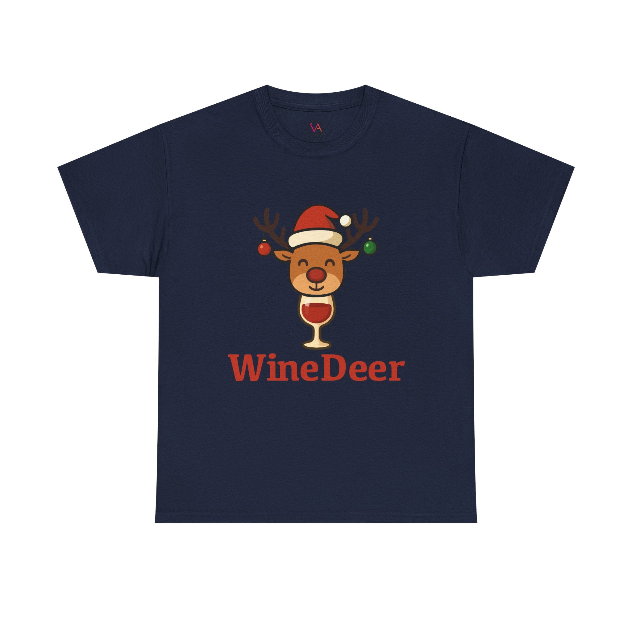 WineDeer Christmas Tee — Funny Holiday Reindeer Wine Shirt