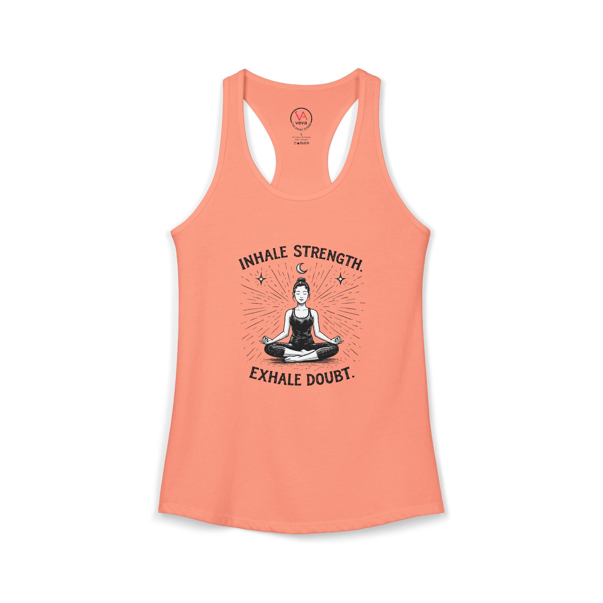 Inhale Strength, Exhale Doubt – Women’s Racerback Tank Top