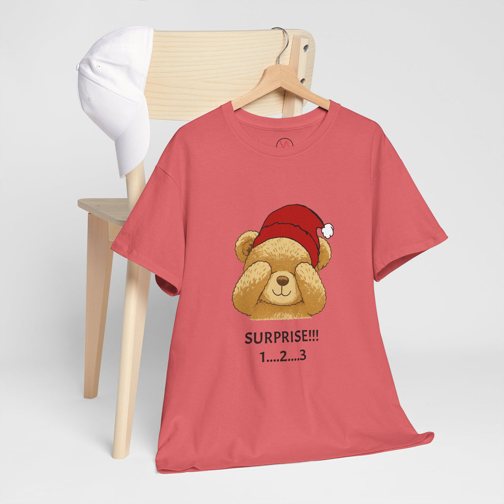 Surprise Bear Christmas Tee — Cute Holiday Bear Graphic T-Shirt