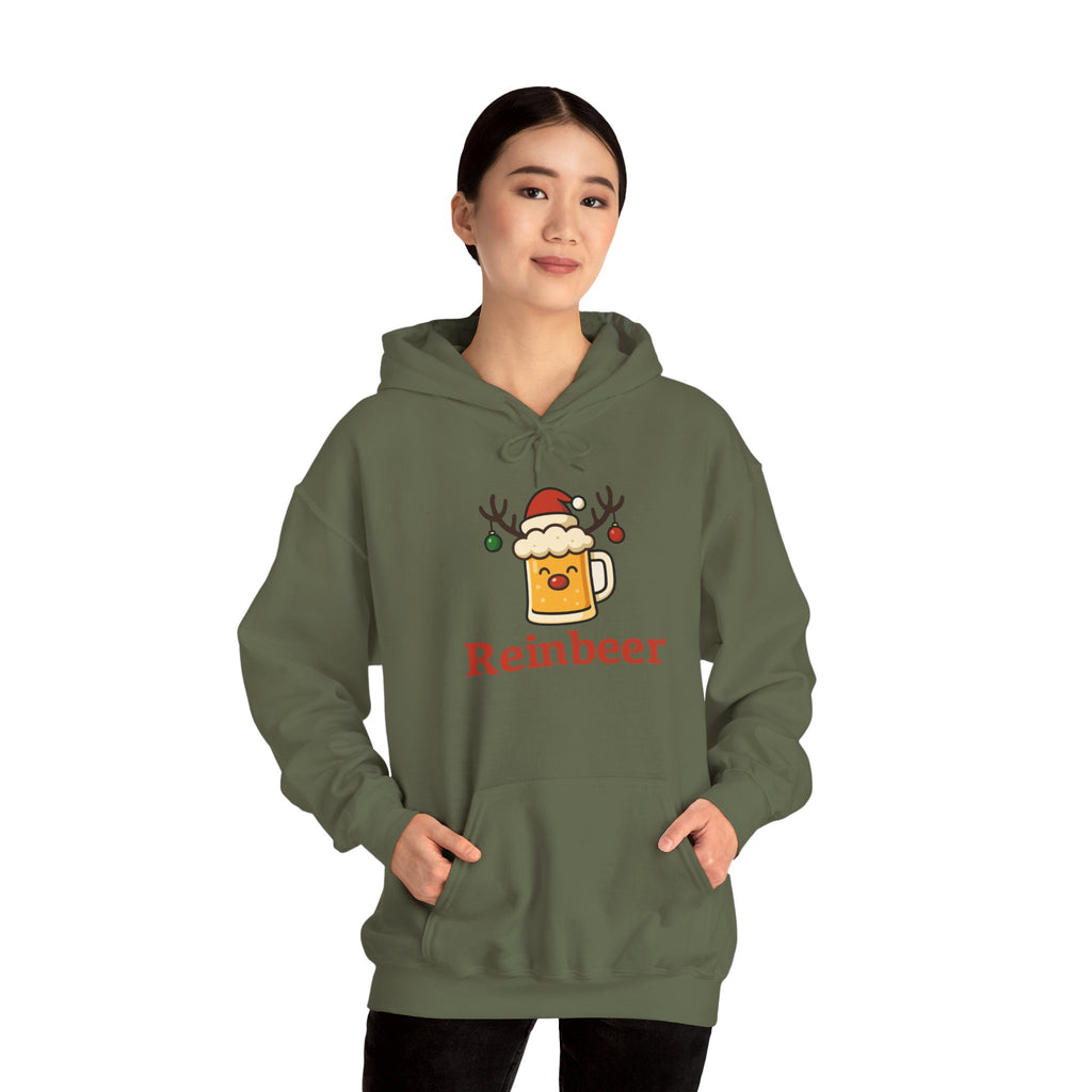 Cozy Christmas 'Reinbeer Mug' Hoodie — Holiday Reindeer Beer Sweatshirt