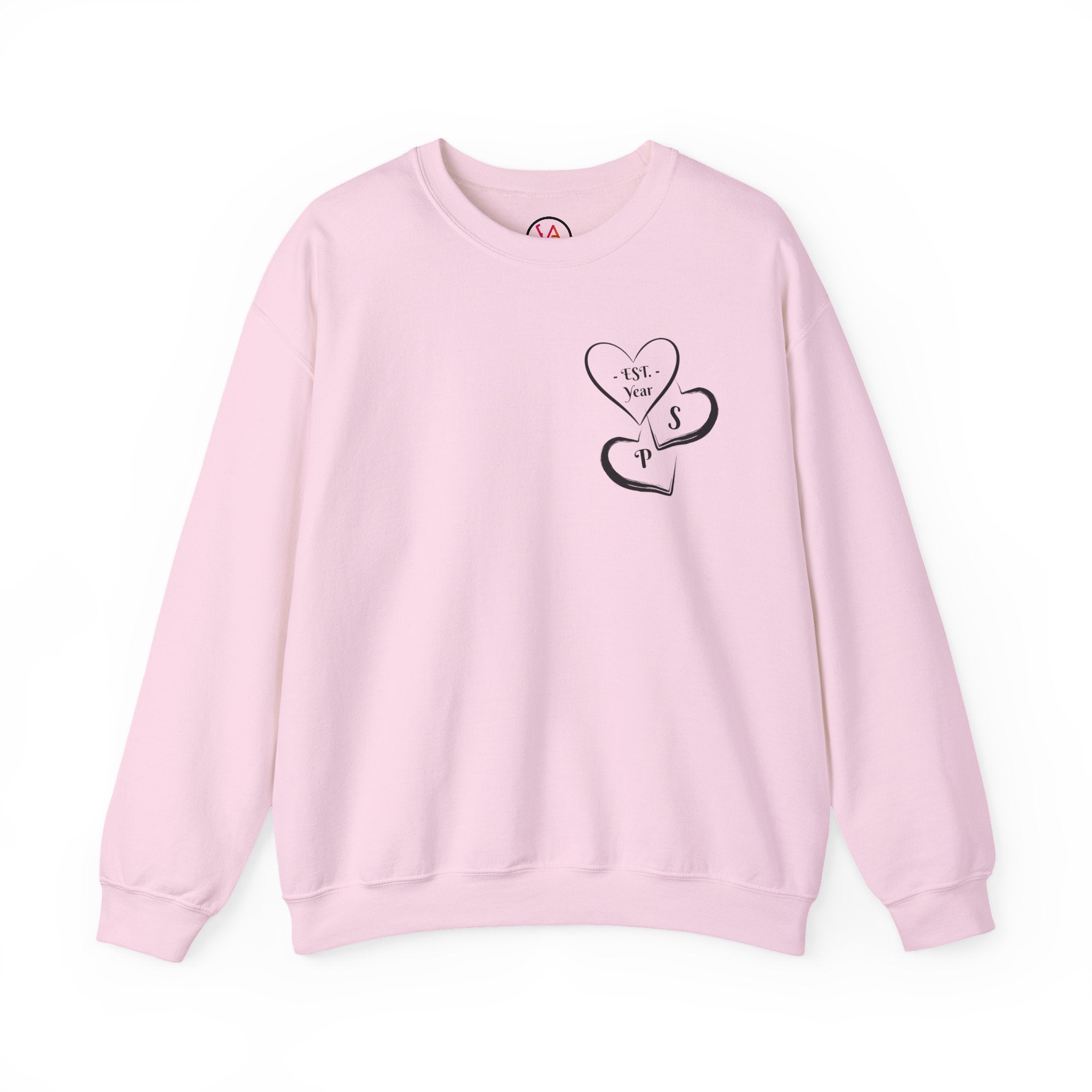 3 Hearts Sweatshirt – Personalized Memory Crewneck with Initials & EST Year