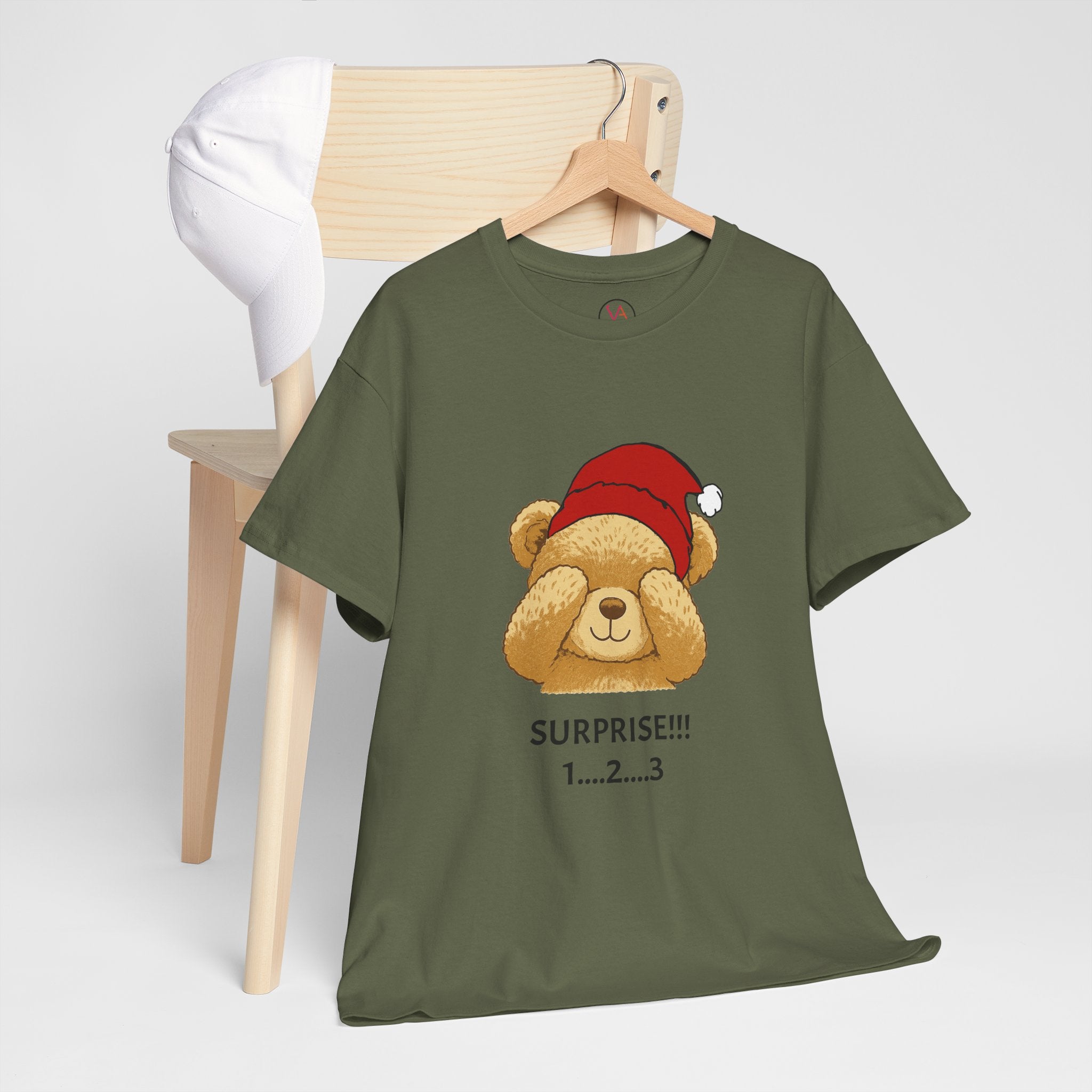 Surprise Bear Christmas Tee — Cute Holiday Bear Graphic T-Shirt