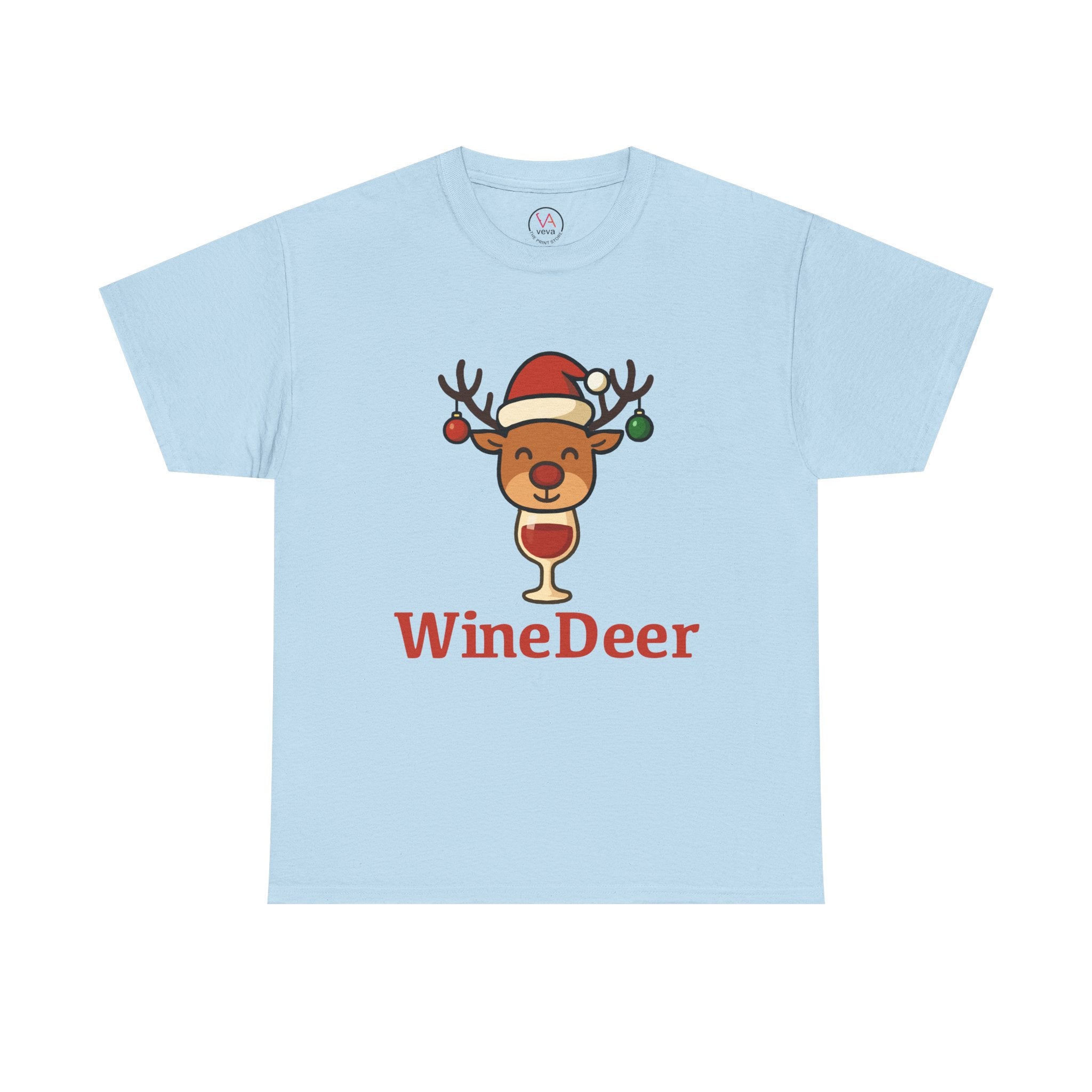 WineDeer Christmas Tee — Funny Holiday Reindeer Wine Shirt