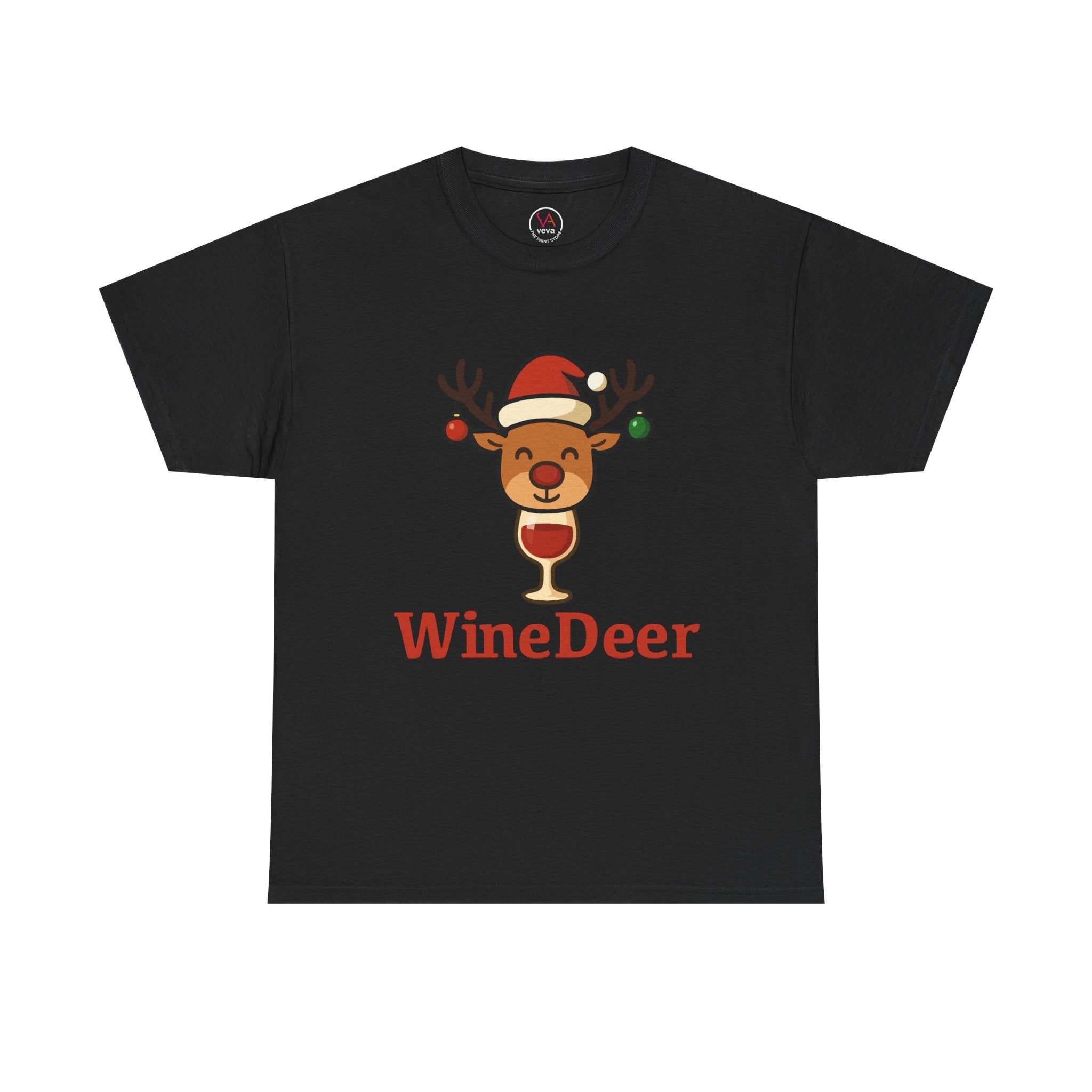 WineDeer Christmas Tee — Funny Holiday Reindeer Wine Shirt
