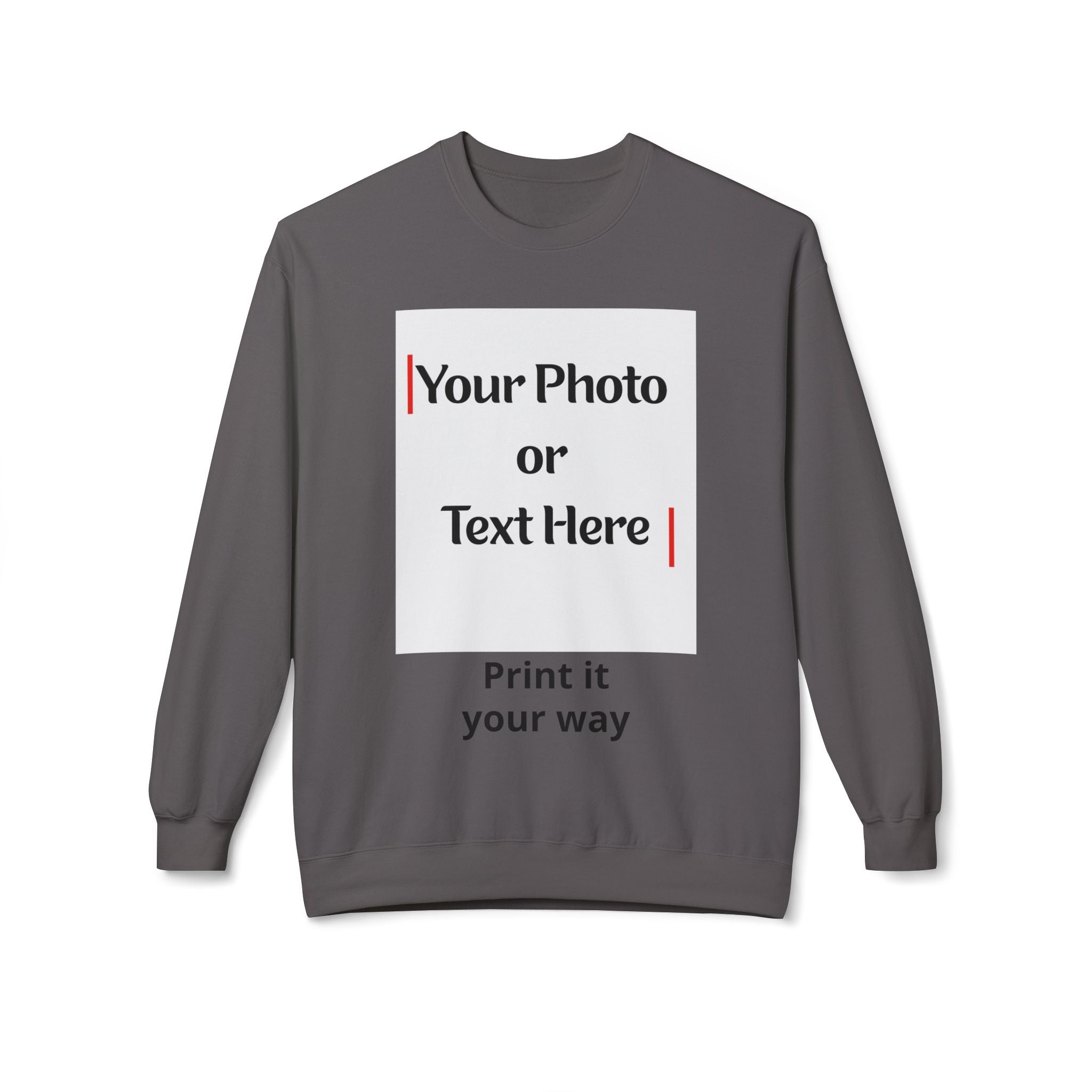 Custom Photo & Text Crewneck Sweatshirt — Personalized Fleece