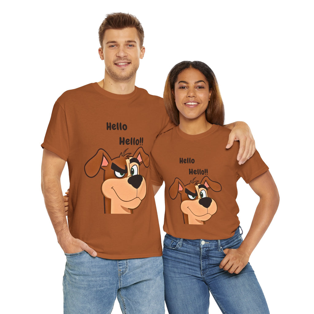 Hello Hello! Smirking Dog Unisex T-Shirt
