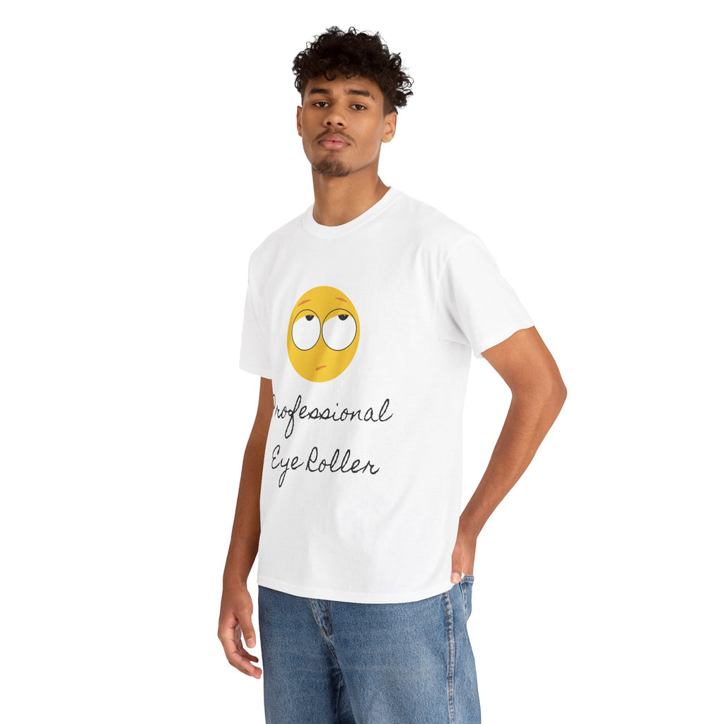 Lightweight 100% Cotton T-Shirt with Funny Eye Roll Graphic – Unisex