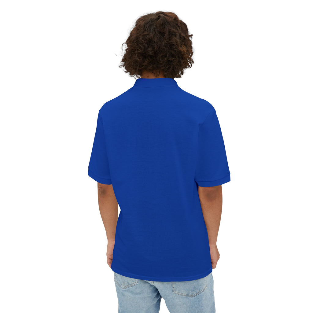 LMW Unisex Polo T-Shirt - Front Only Left Pocket Print - Royal Blue