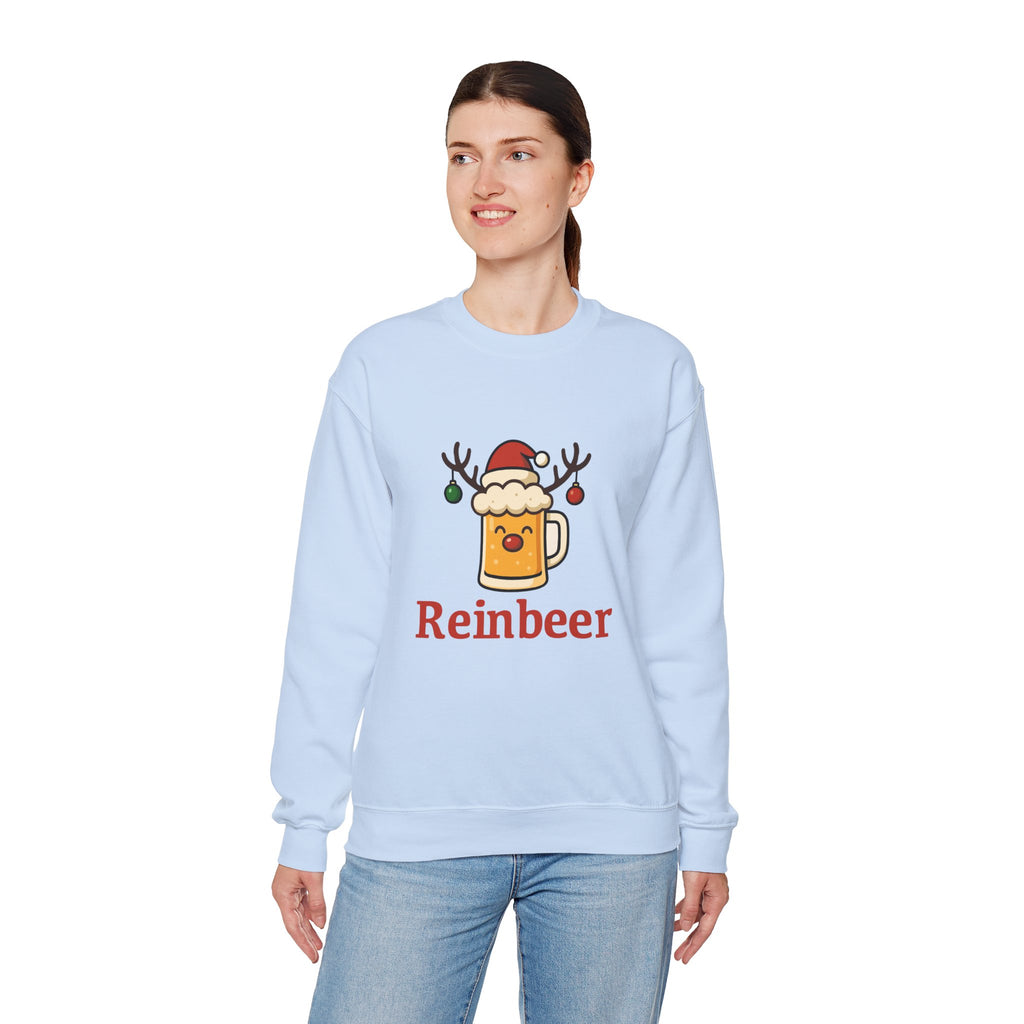 Christmas Reindeer Beer Sweatshirt — Festive Holiday Crewneck
