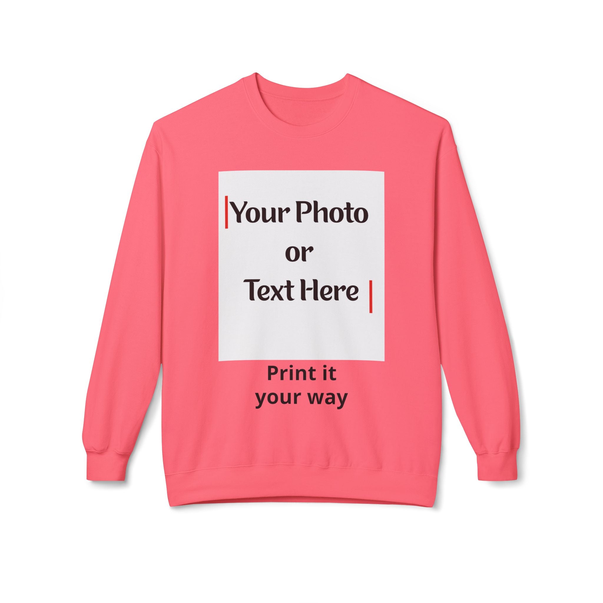Custom Photo & Text Crewneck Sweatshirt — Personalized Fleece