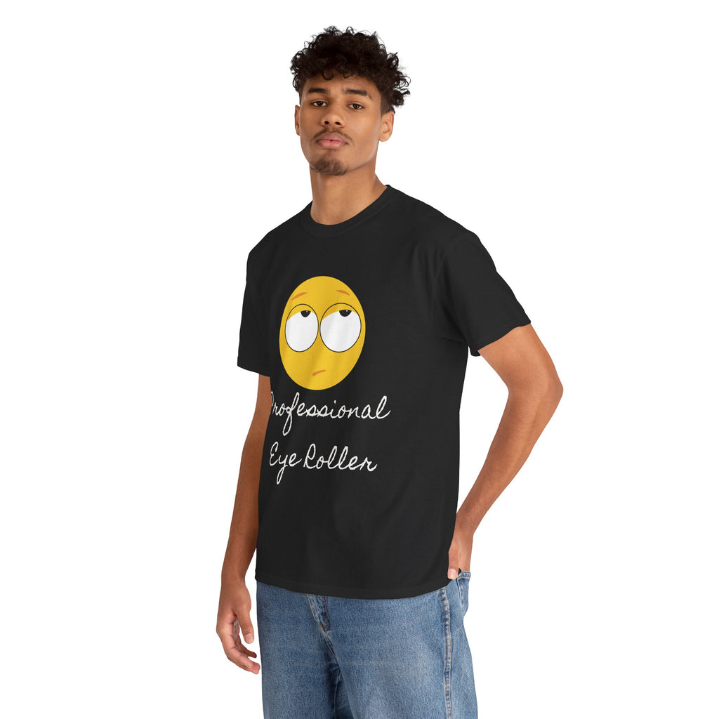 Lightweight 100% Cotton T-Shirt with Funny Eye Roll Graphic – Unisex