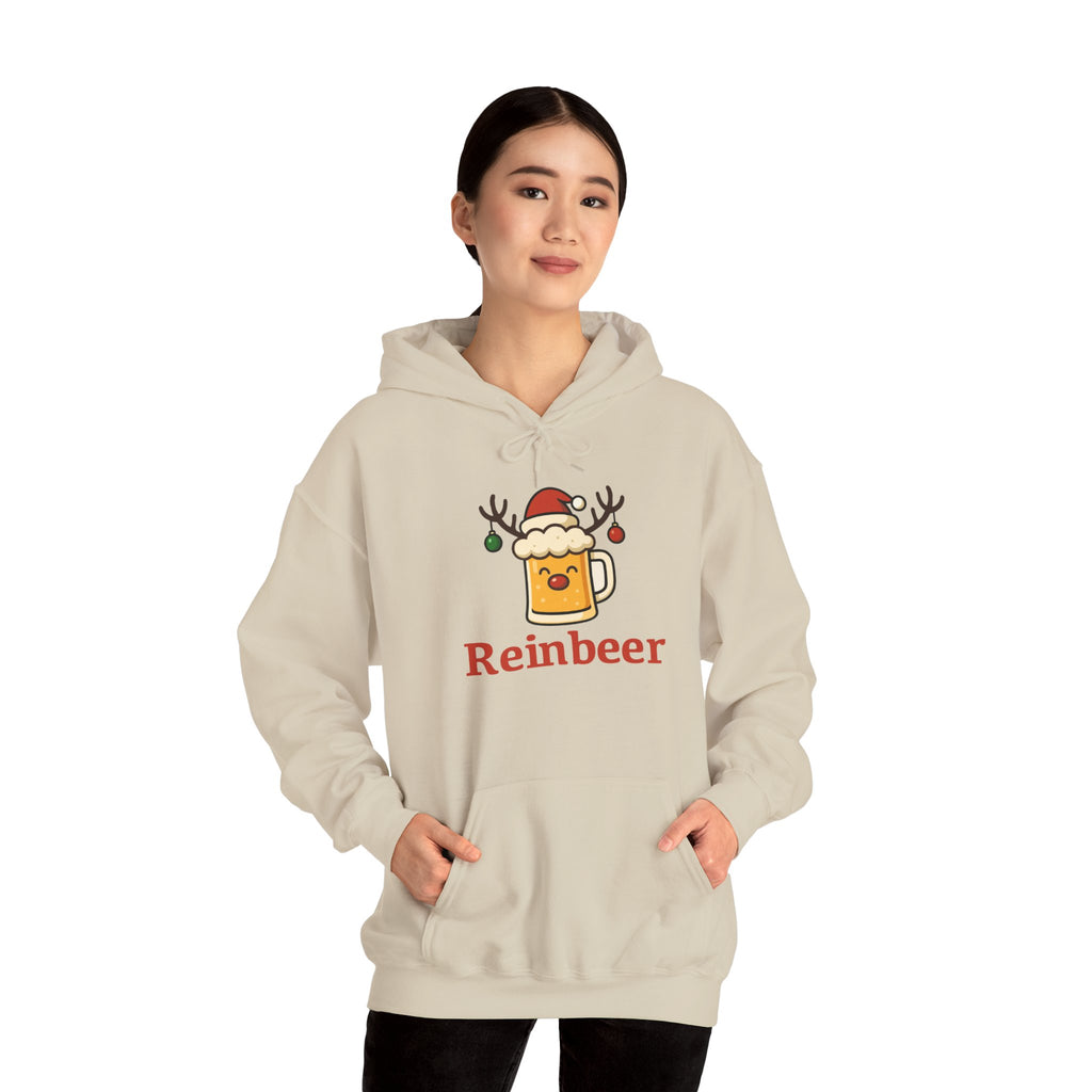 Cozy Christmas 'Reinbeer Mug' Hoodie — Holiday Reindeer Beer Sweatshirt