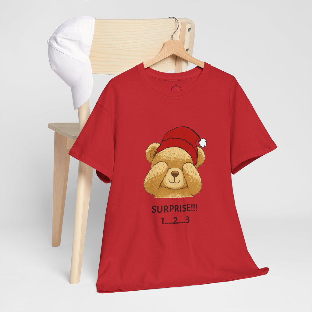 Surprise Bear Christmas Tee — Cute Holiday Bear Graphic T-Shirt