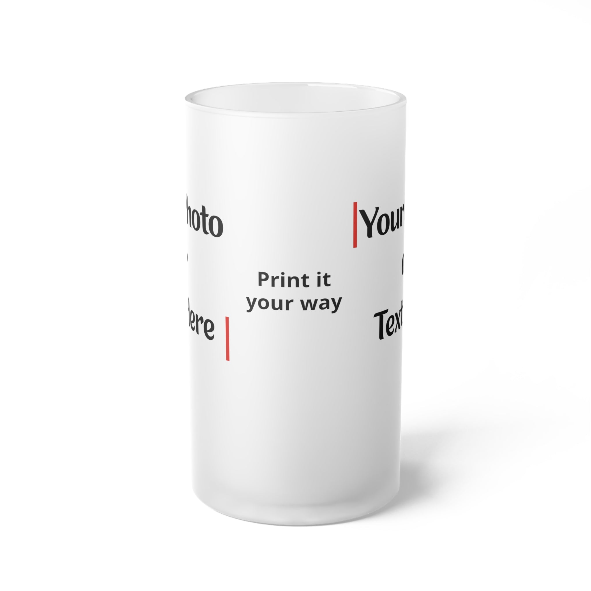Frosted Glass Beer Mug — Customizable Tall Beer Stein for Parties & Gifts