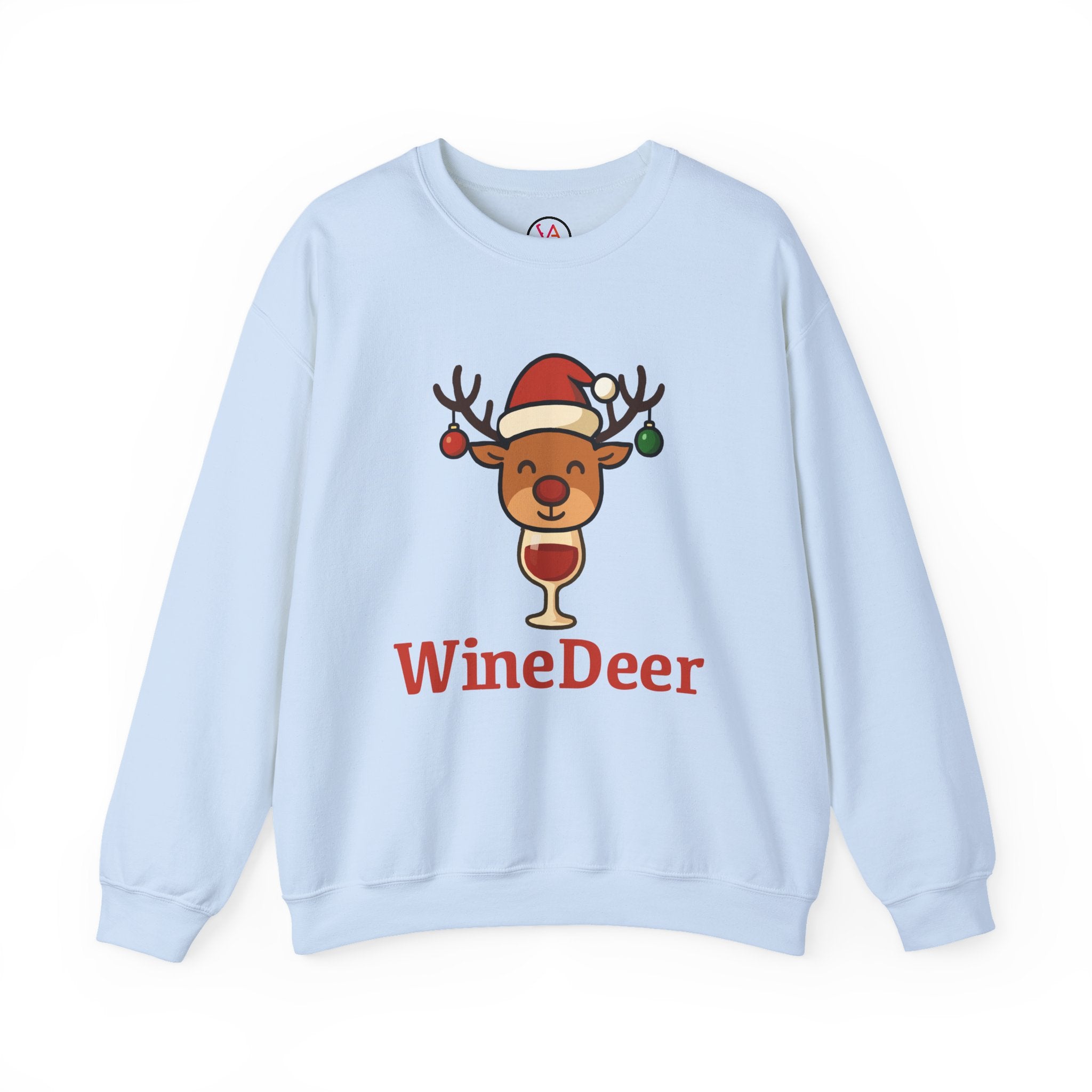 Wine Deer Sweatshirt — Christmas Wine Lover Holiday Crewneck