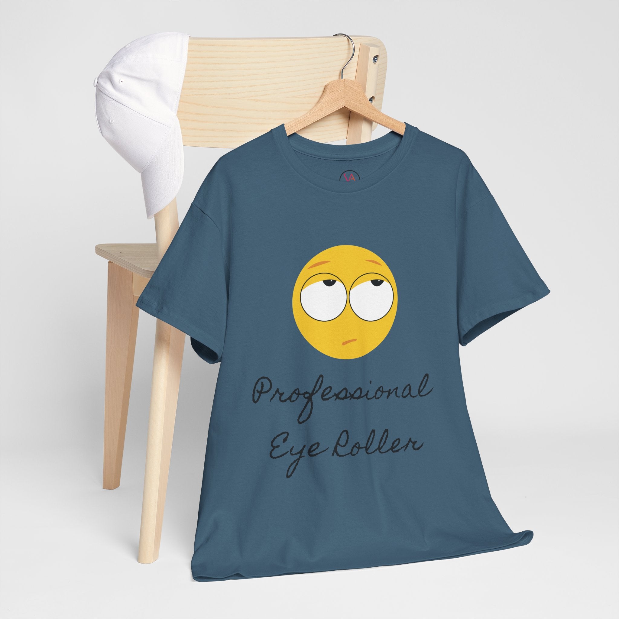 Lightweight 100% Cotton T-Shirt with Funny Eye Roll Graphic – Unisex