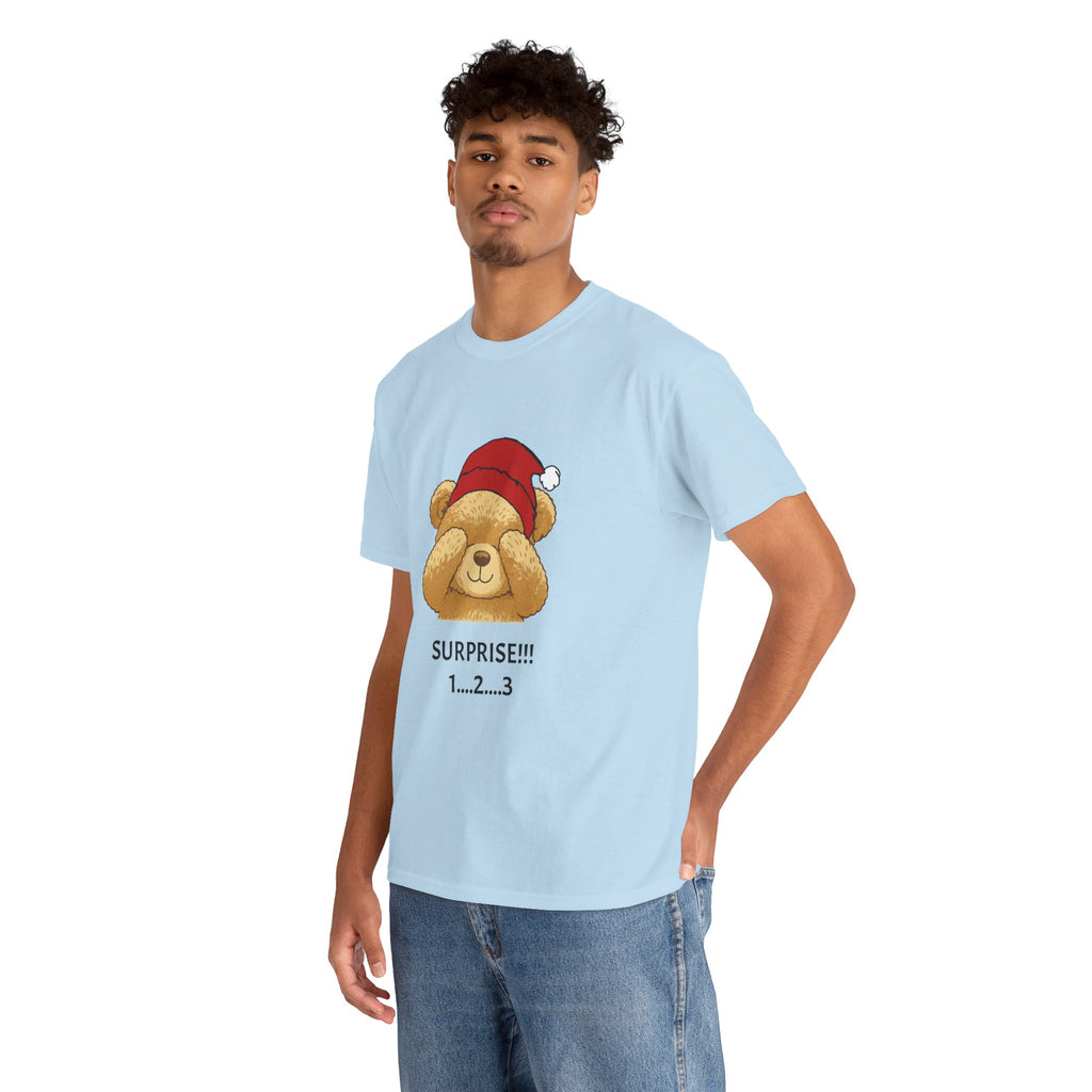Surprise Bear Christmas Tee — Cute Holiday Bear Graphic T-Shirt