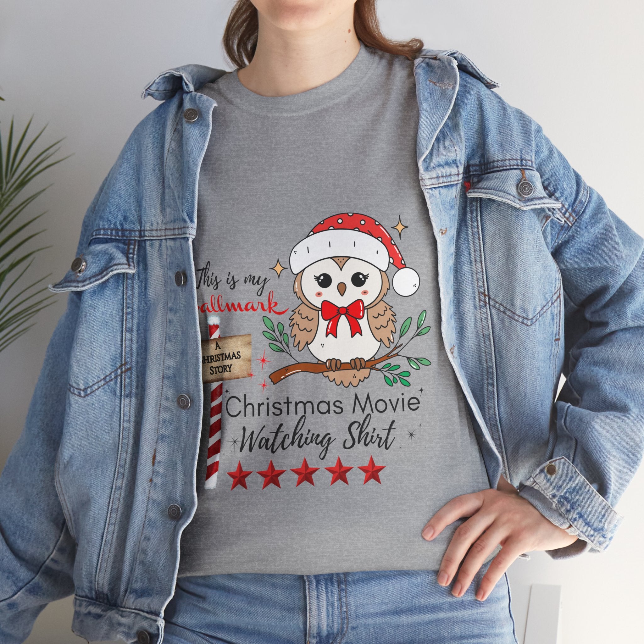 Christmas Movie Watching Shirt — Cute Owl Santa Holiday Tee