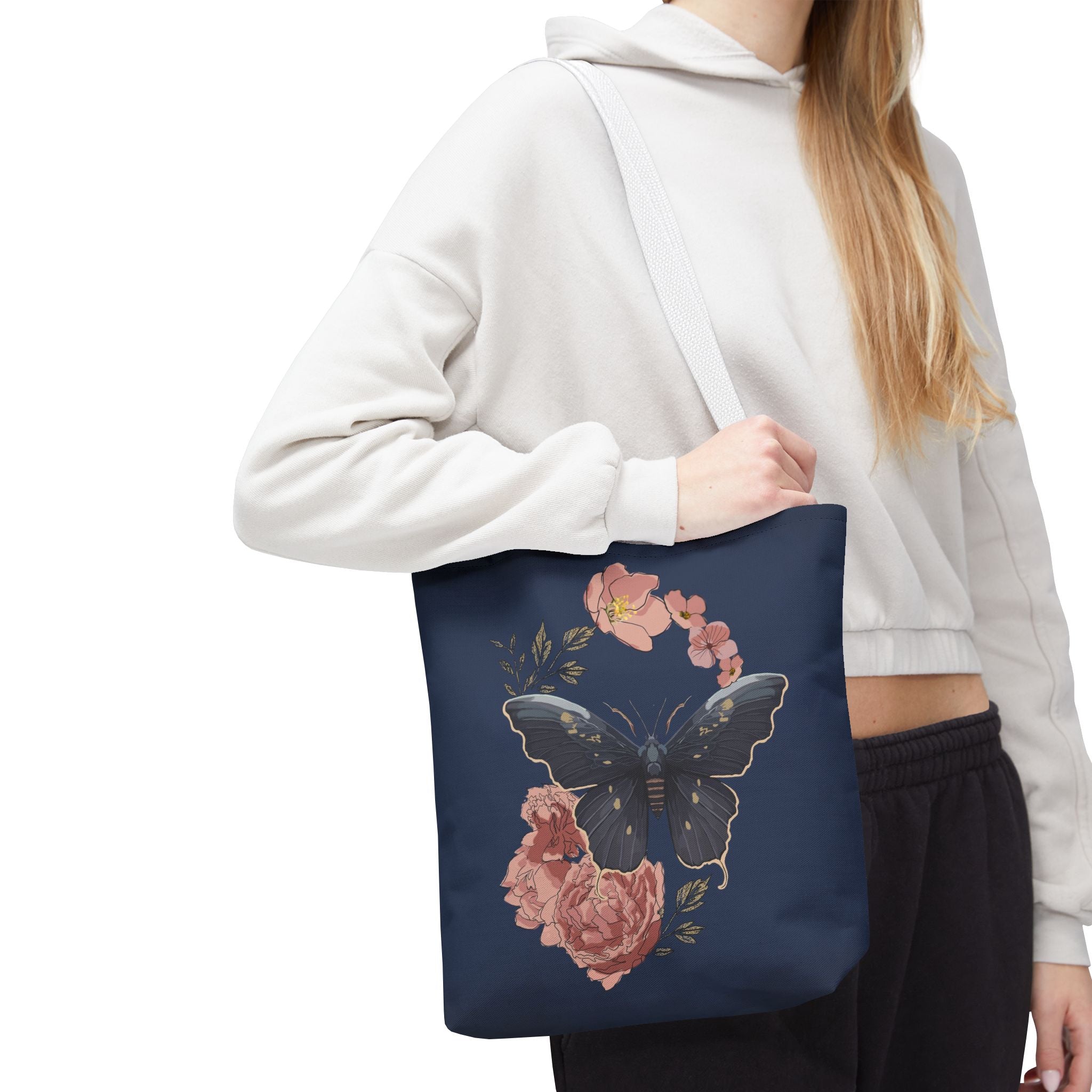Floral Butterfly Tote Bag
