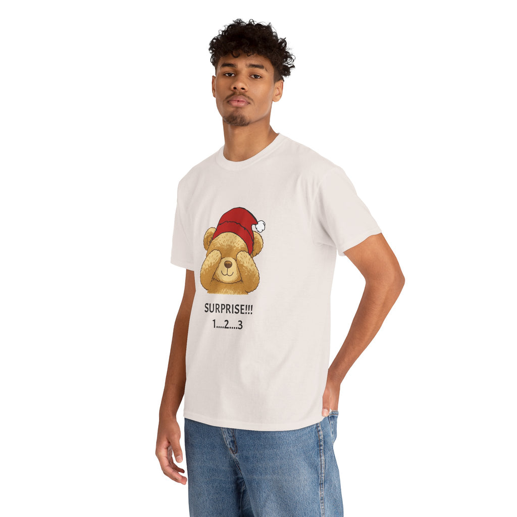 Surprise Bear Christmas Tee — Cute Holiday Bear Graphic T-Shirt
