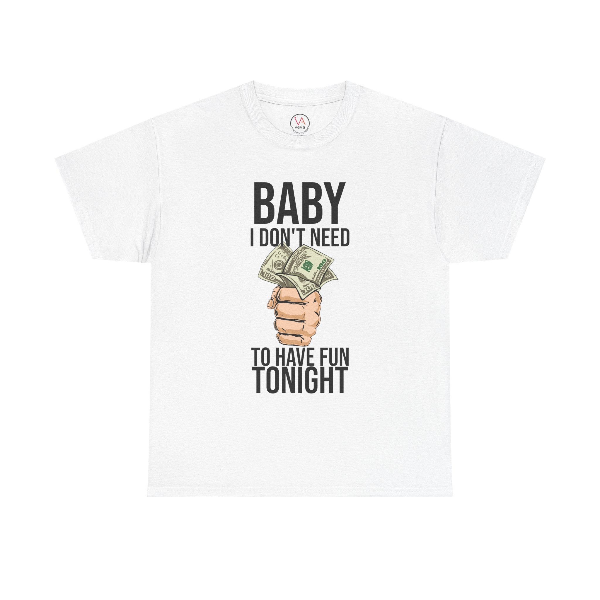 Dollar Bill Print Casual 100% Cotton T-Shirt