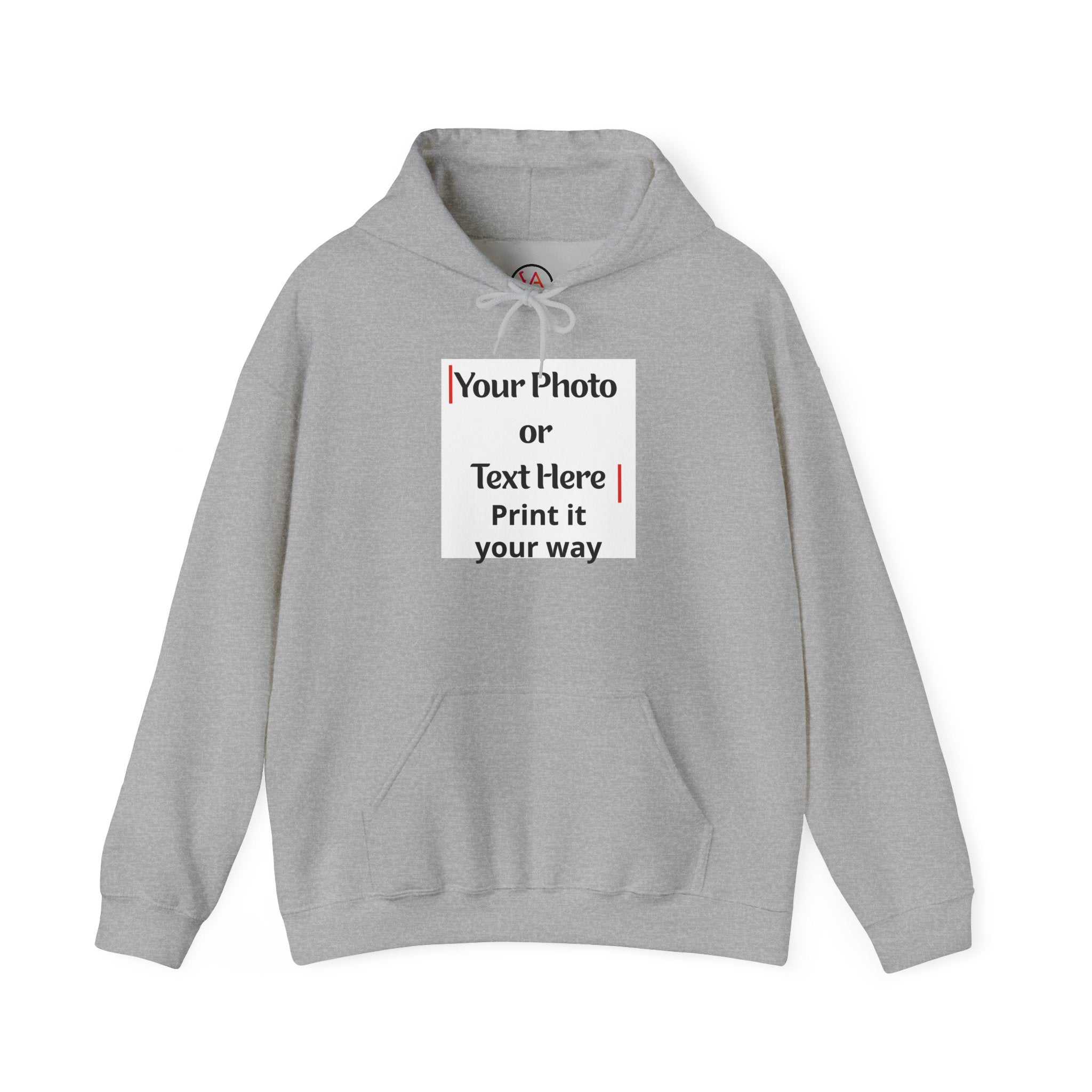 Personalized Photo or Logo or Custom Text Unisex Cotton Hoodie
