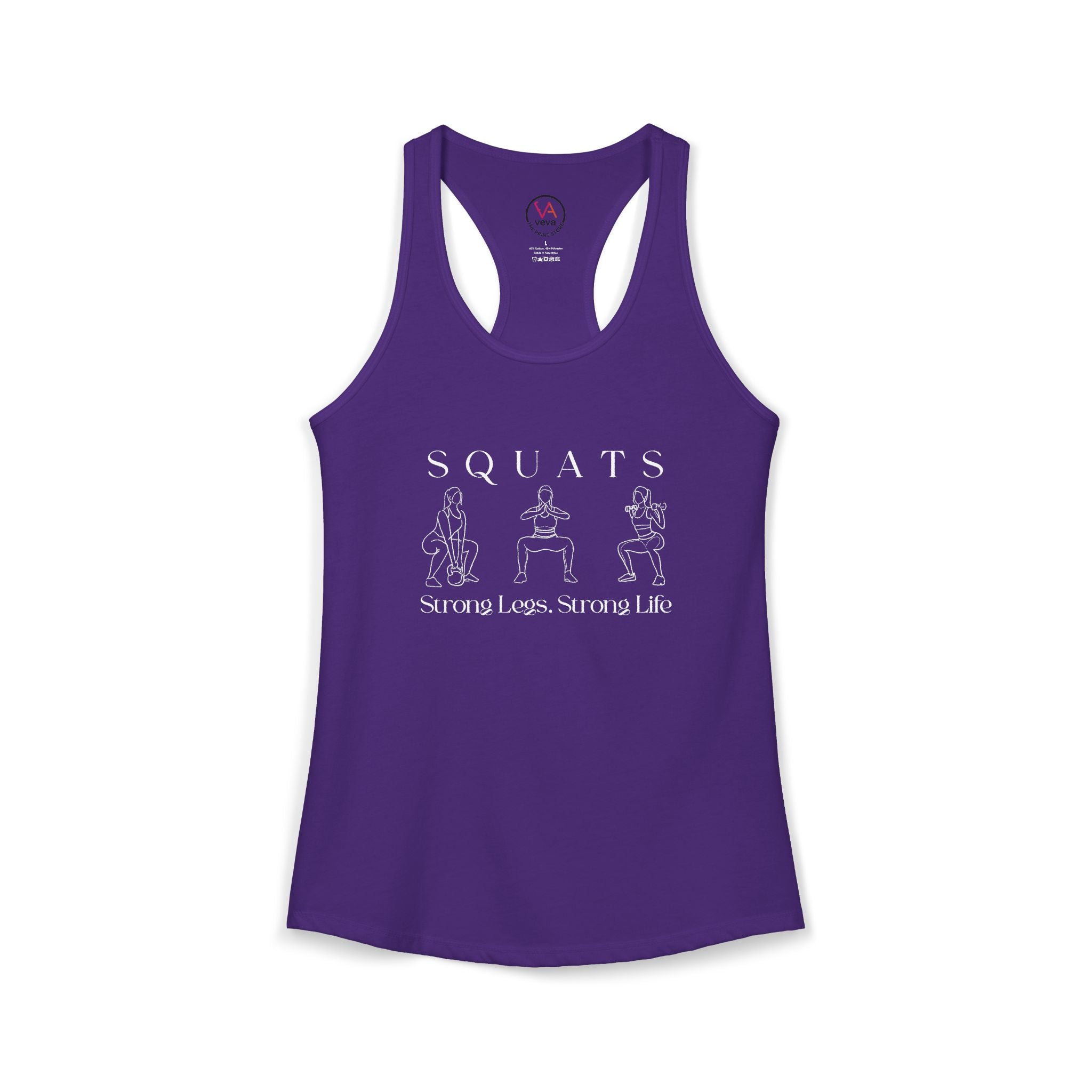 Squats. Strong Legs. Strong Life. – Women’s Racerback Tank