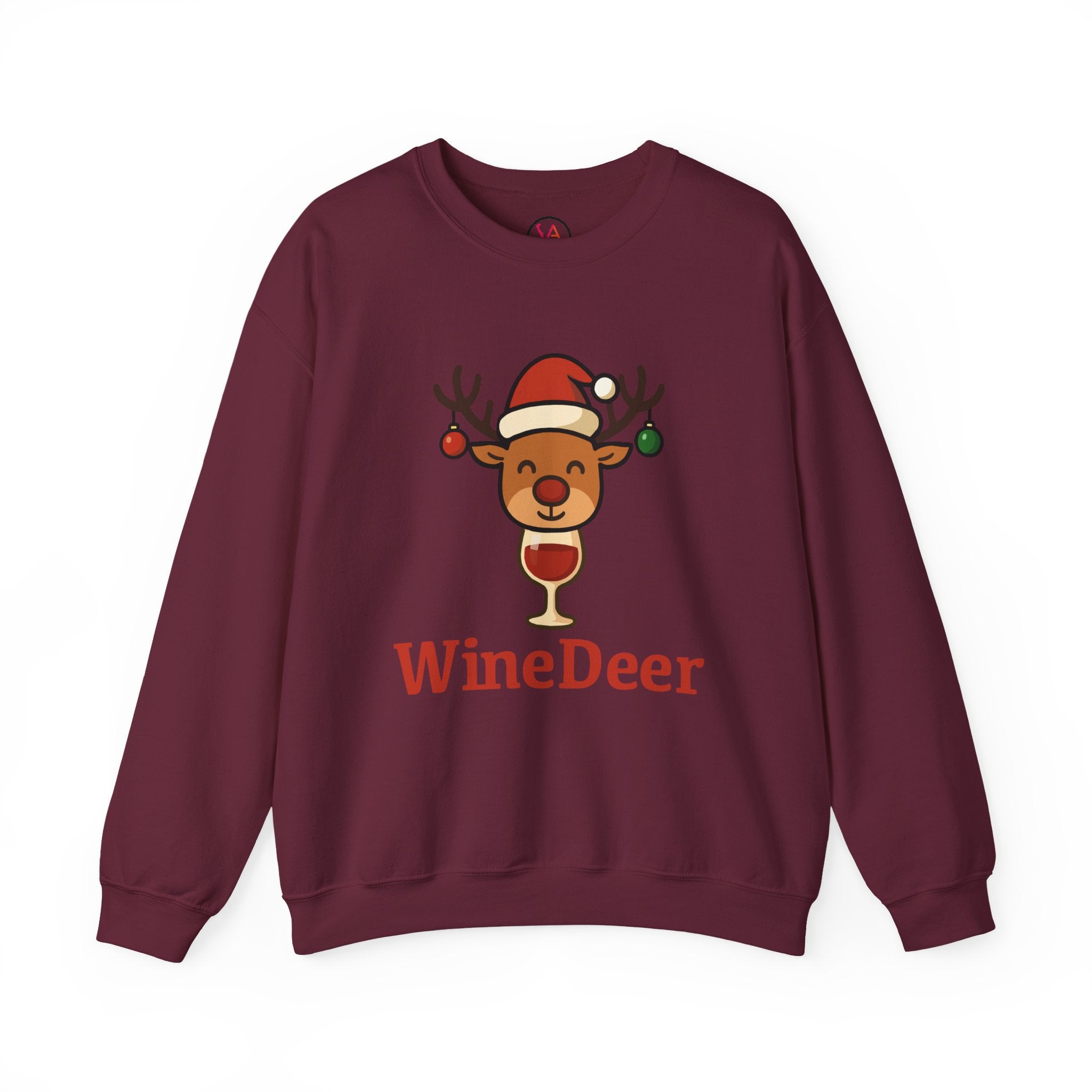 Wine Deer Sweatshirt — Christmas Wine Lover Holiday Crewneck