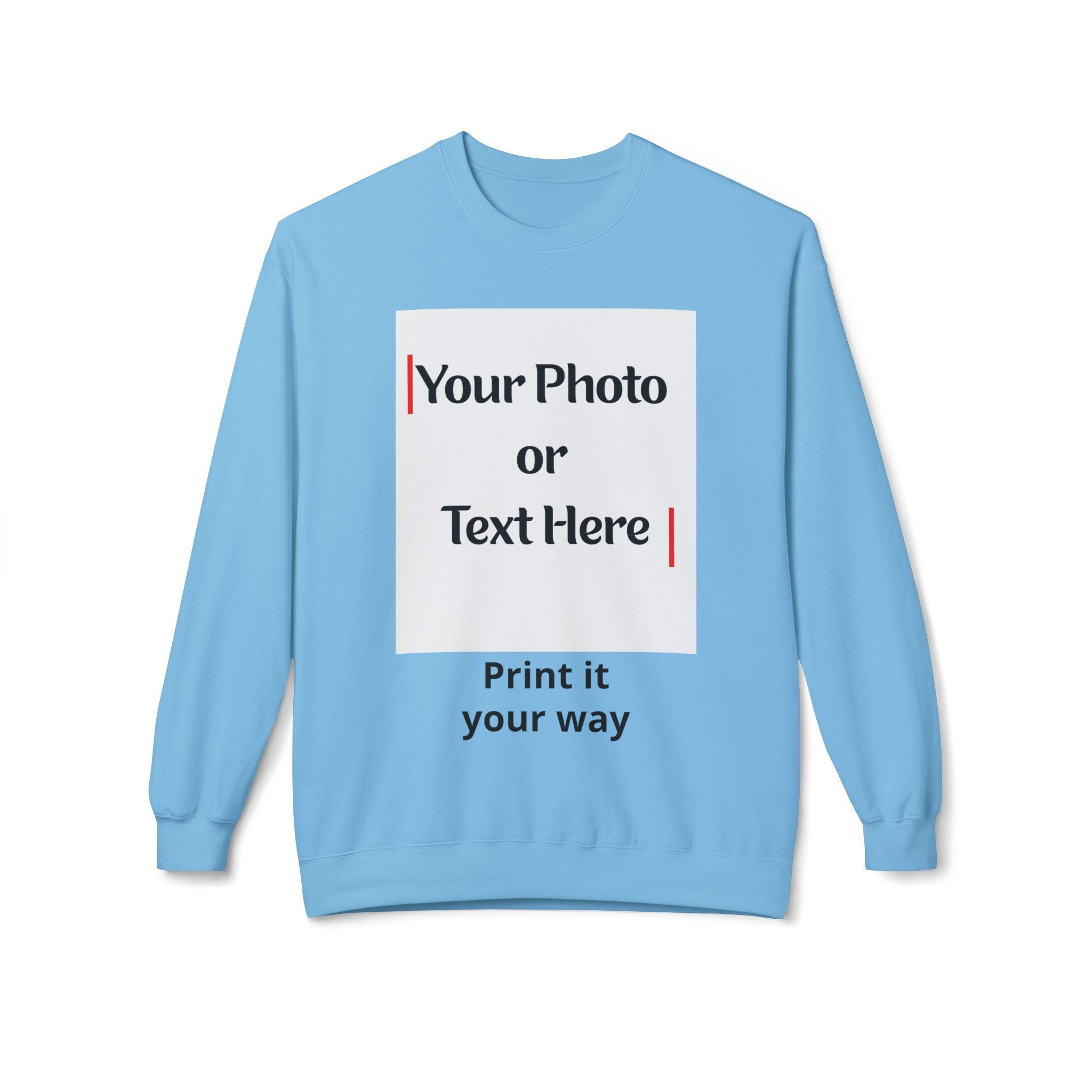 Custom Photo & Text Crewneck Sweatshirt — Personalized Fleece