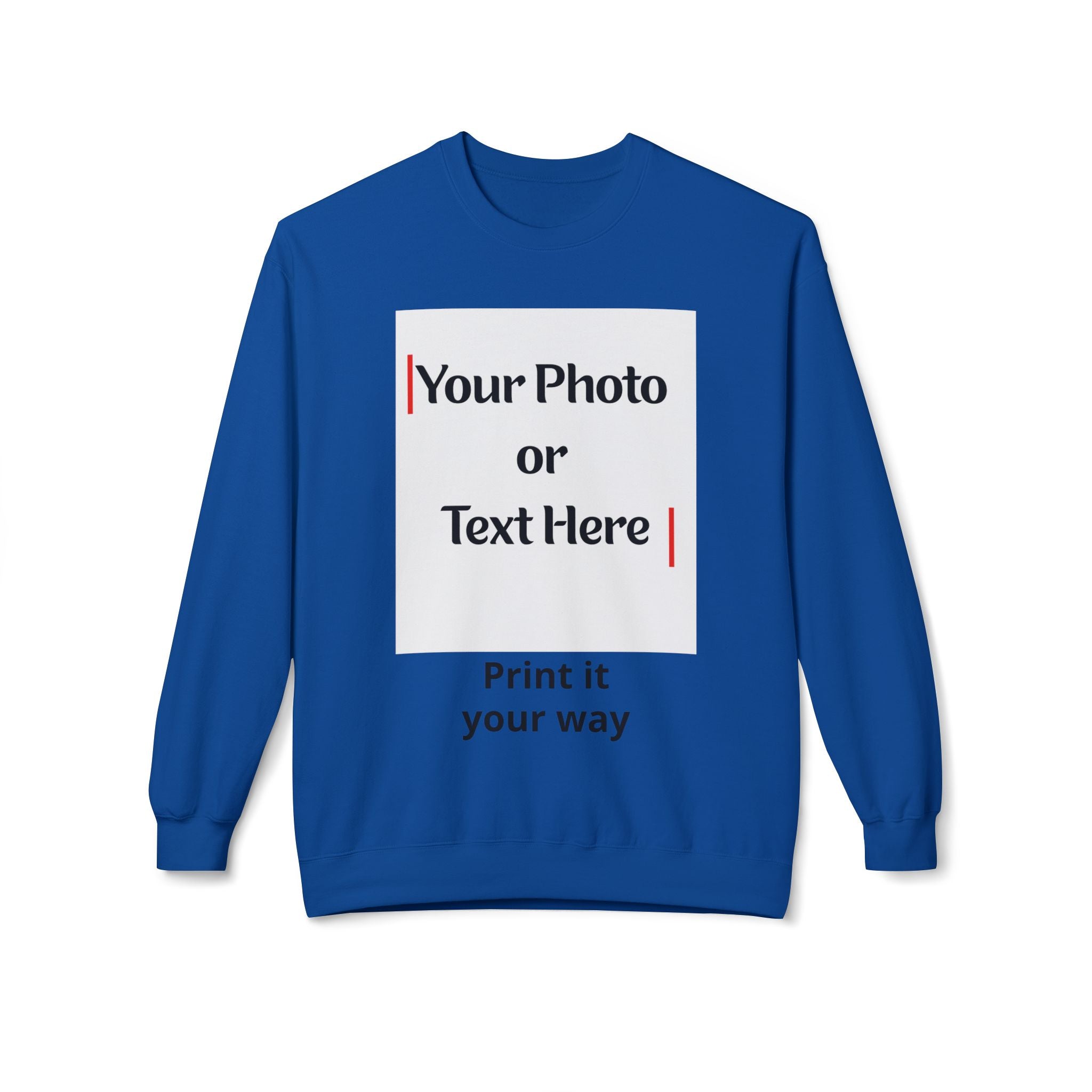 Custom Photo & Text Crewneck Sweatshirt — Personalized Fleece