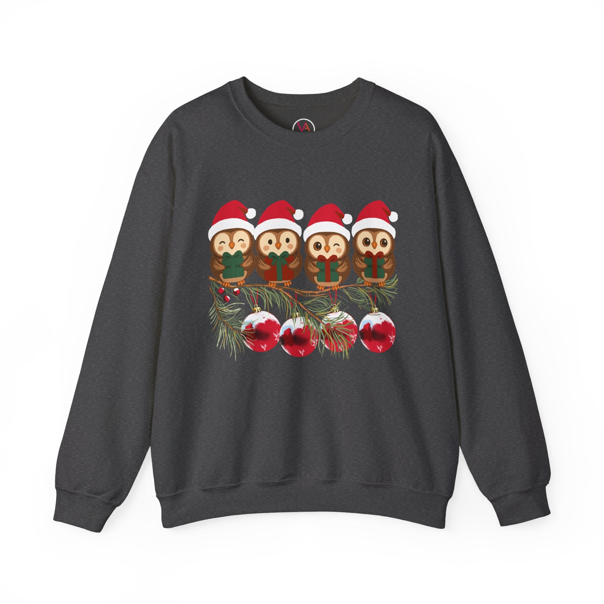 Festive Cheerful Owls Holiday Sweatshirt