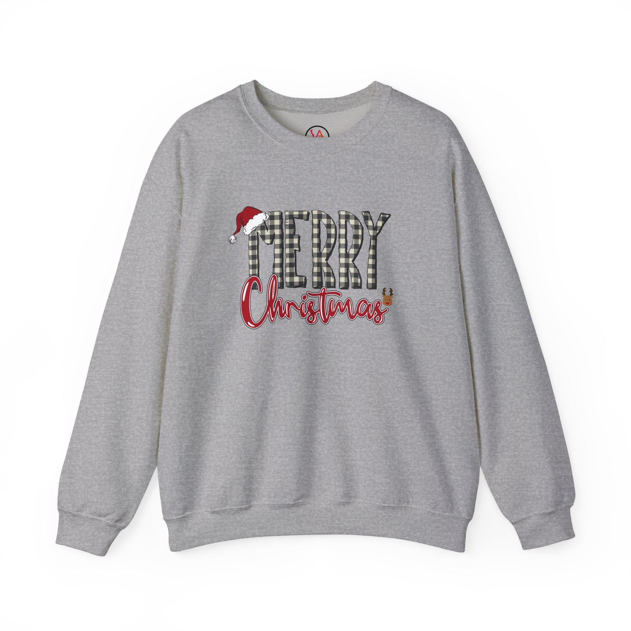 Merry Christmas Plaid Crewneck Sweatshirt – Classic Holiday Design
