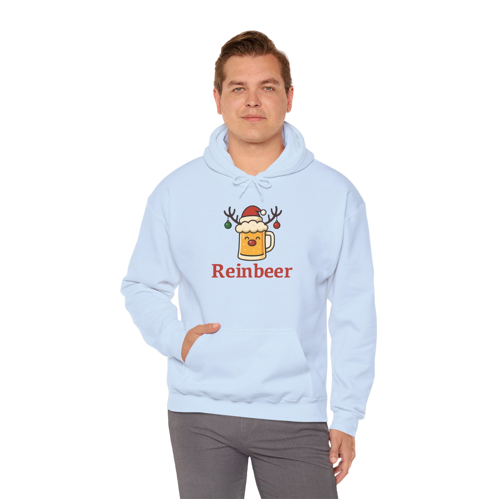 Cozy Christmas 'Reinbeer Mug' Hoodie — Holiday Reindeer Beer Sweatshirt