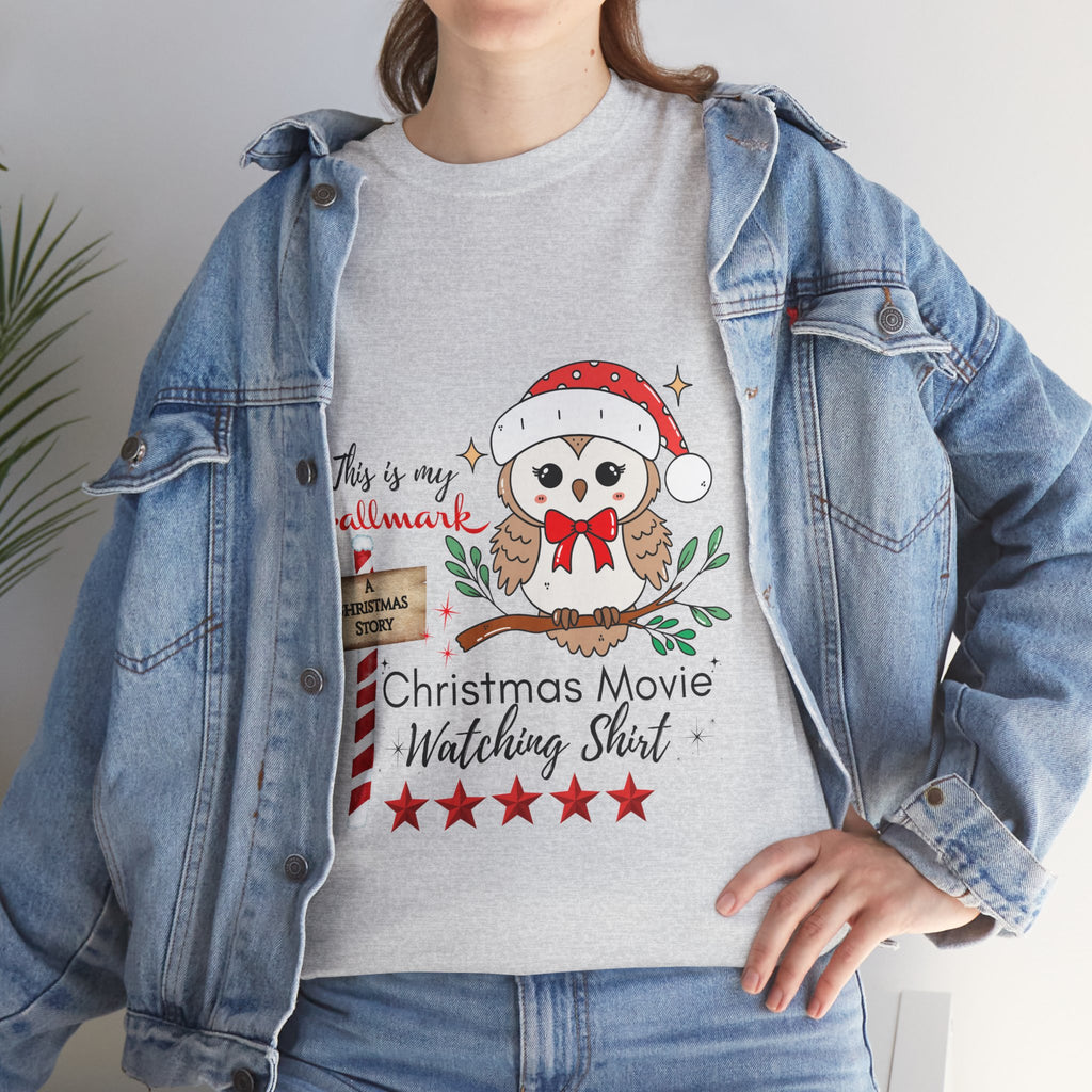 Christmas Movie Watching Shirt — Cute Owl Santa Holiday Tee