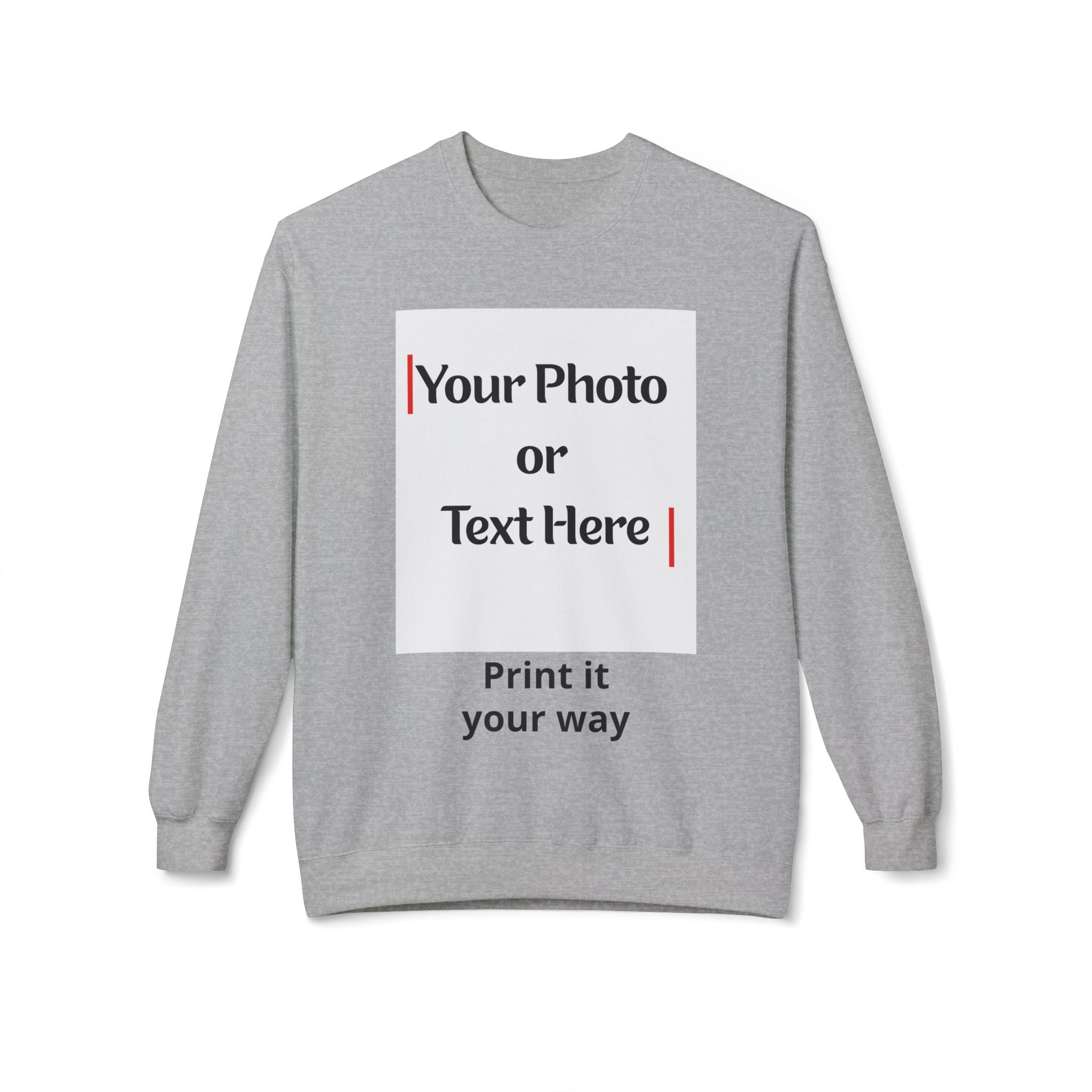 Custom Photo & Text Crewneck Sweatshirt — Personalized Fleece
