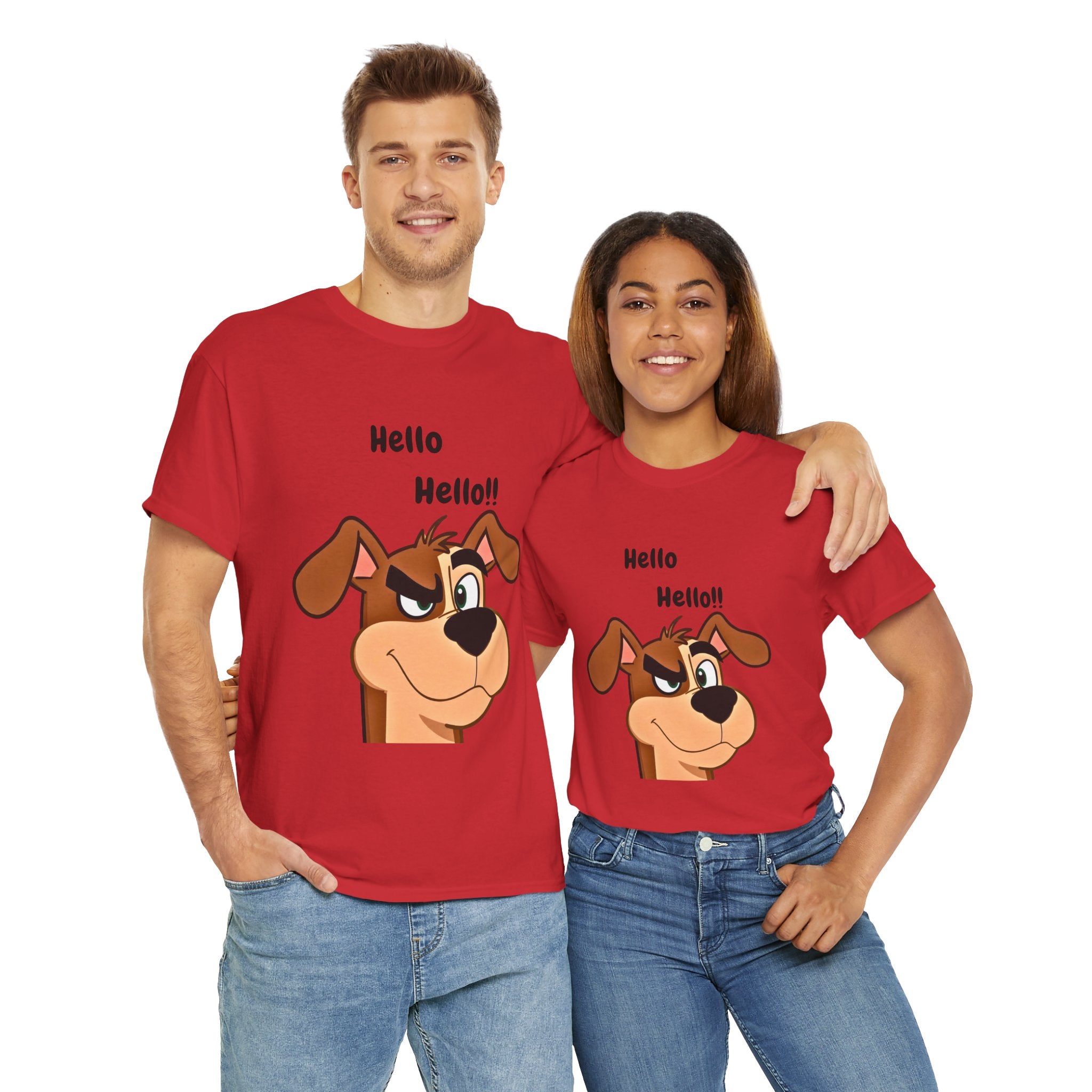 Hello Hello! Smirking Dog Unisex T-Shirt