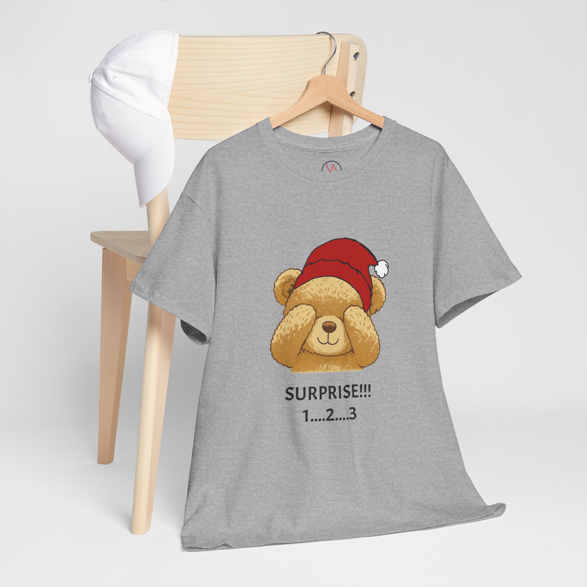 Surprise Bear Christmas Tee — Cute Holiday Bear Graphic T-Shirt