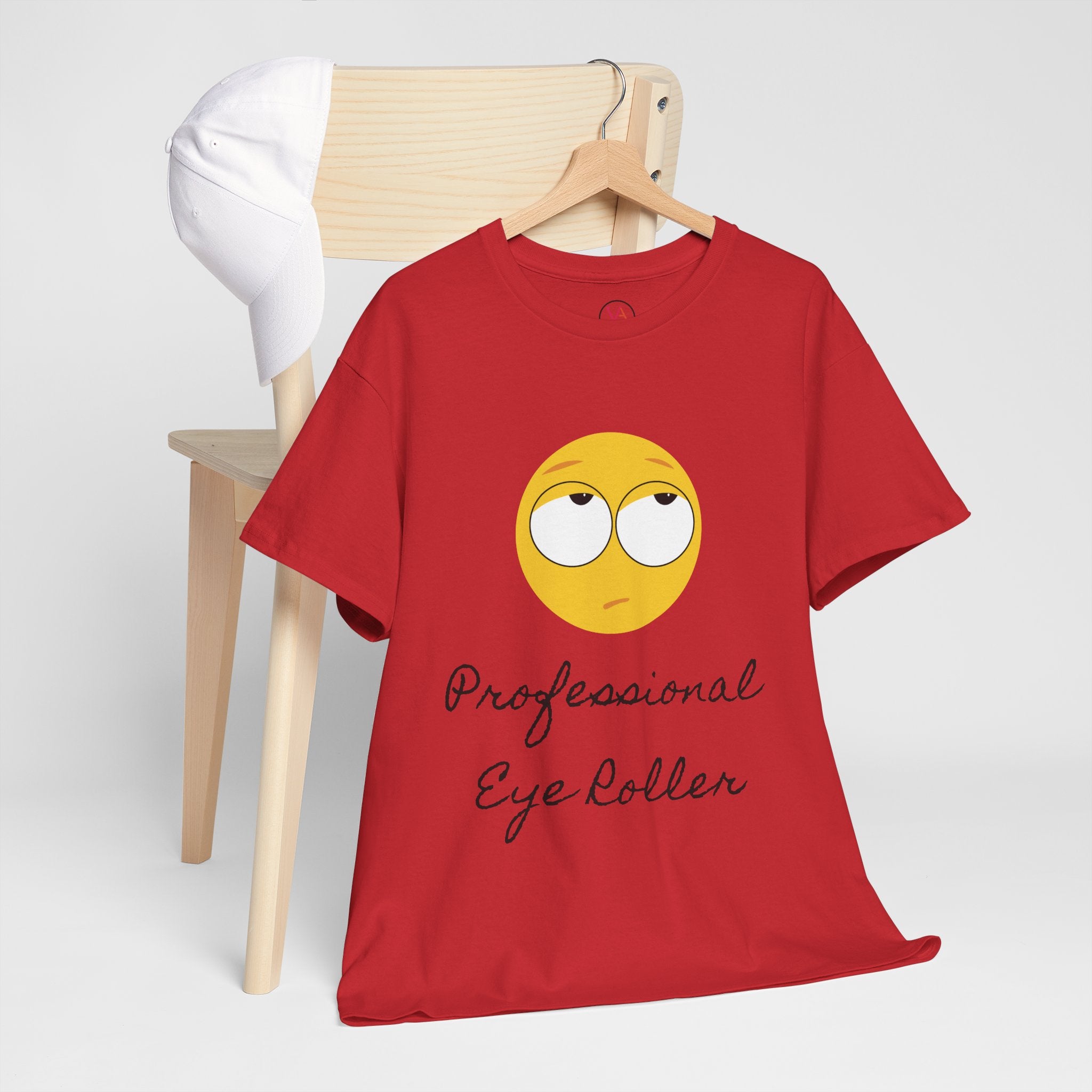 Lightweight 100% Cotton T-Shirt with Funny Eye Roll Graphic – Unisex